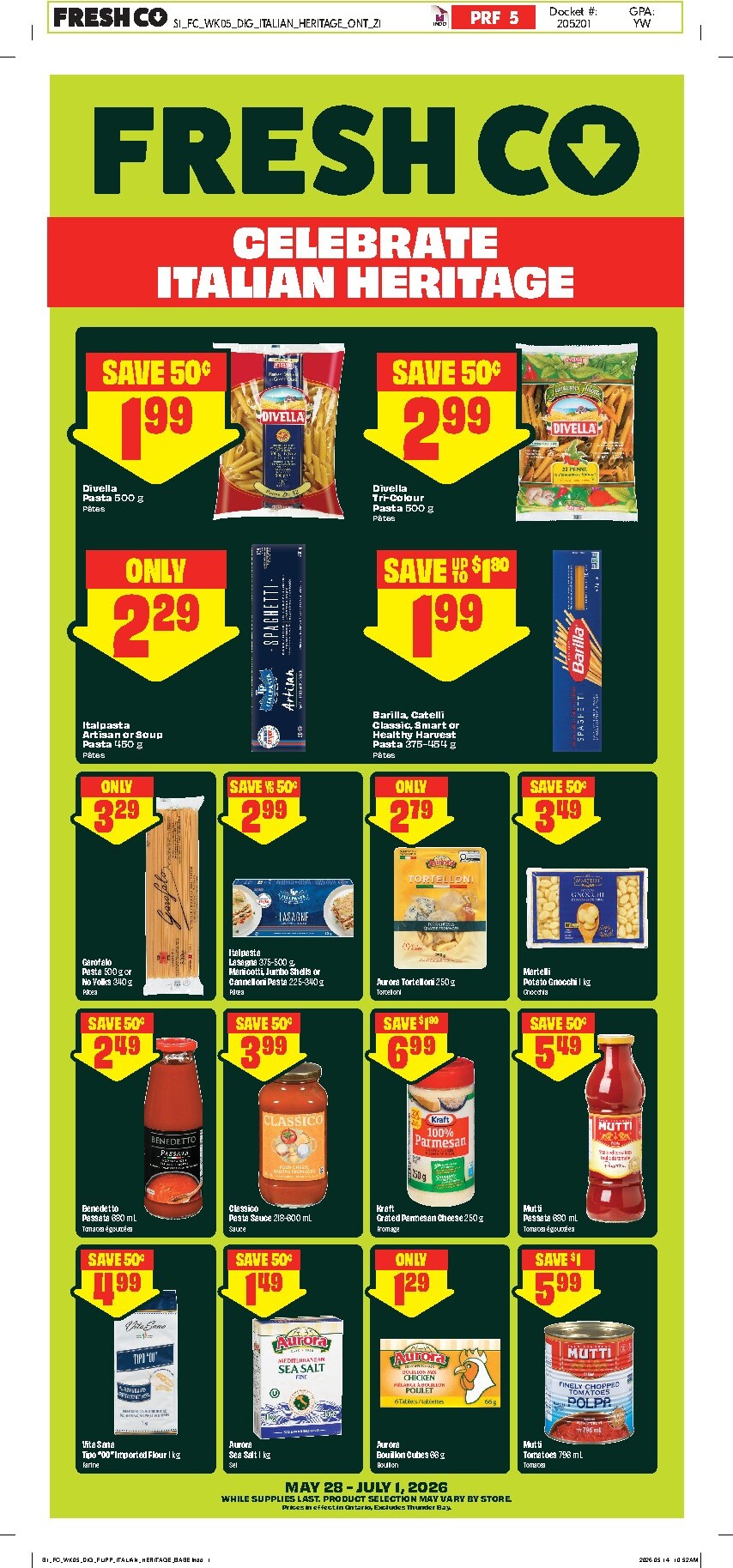 freshco - New Freshco - Italian Heritage Flyer for This Week – 2026-05-28 to 2026-07-01 - page: 1