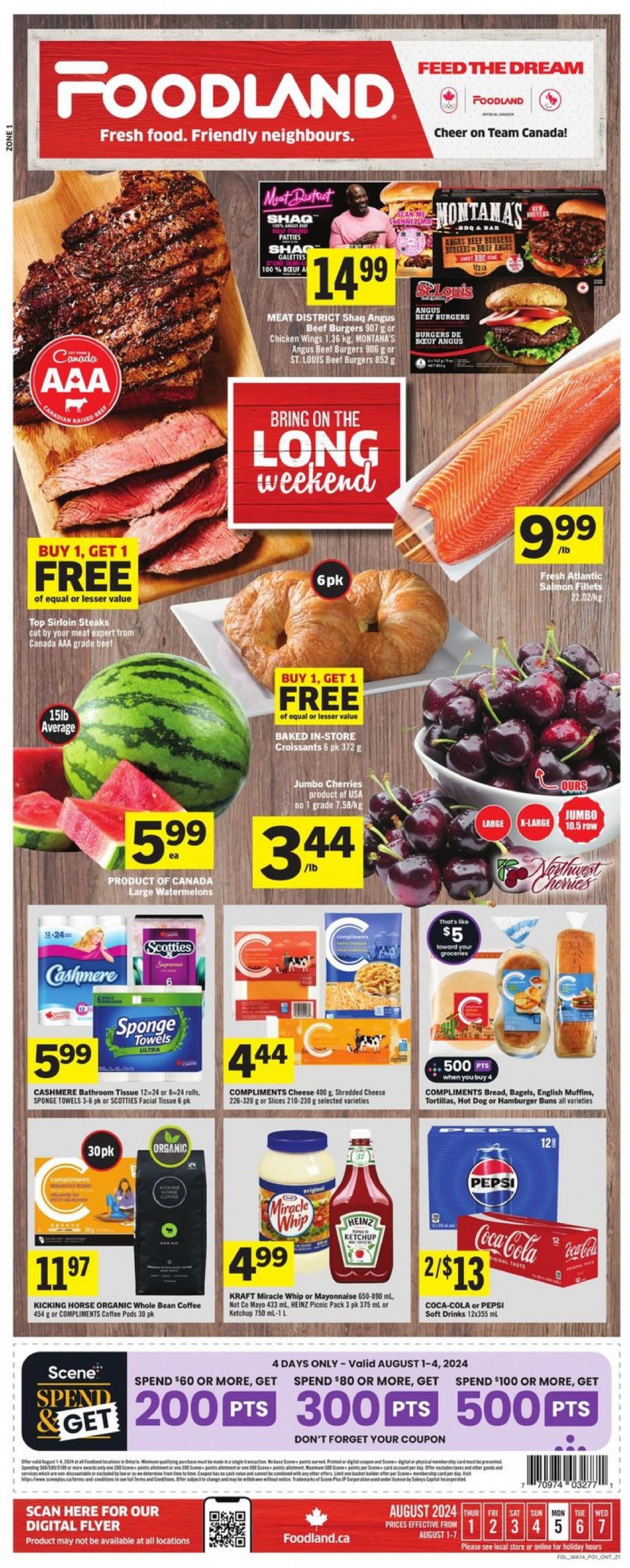 foodland - Foodland flyer current 01.08. - 07.08. - page: 1