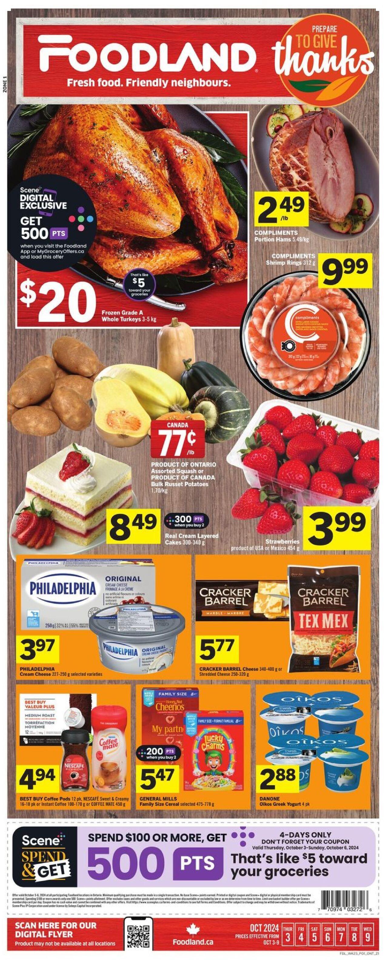 foodland - Foodland flyer Oct. 3, 2024 - Oct. 9, 2024 - page: 1