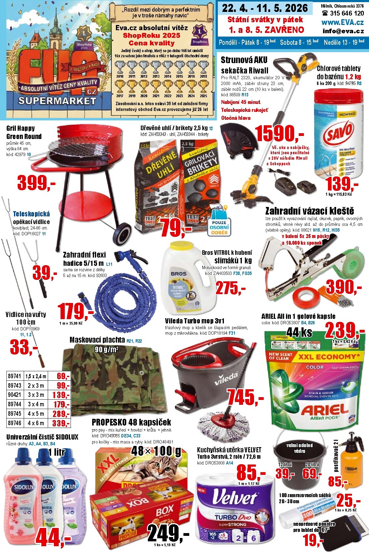 eva-cz - Aktuální EVA.cz leták platný od středy 22.04.2026 do pondělí 11.05.2026 - page: 1