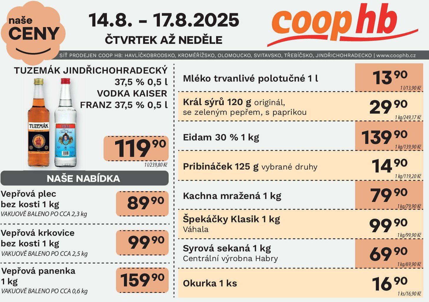 coop-hb - Leták Coop HB - Naše ceny od 14.08. do 20.08.