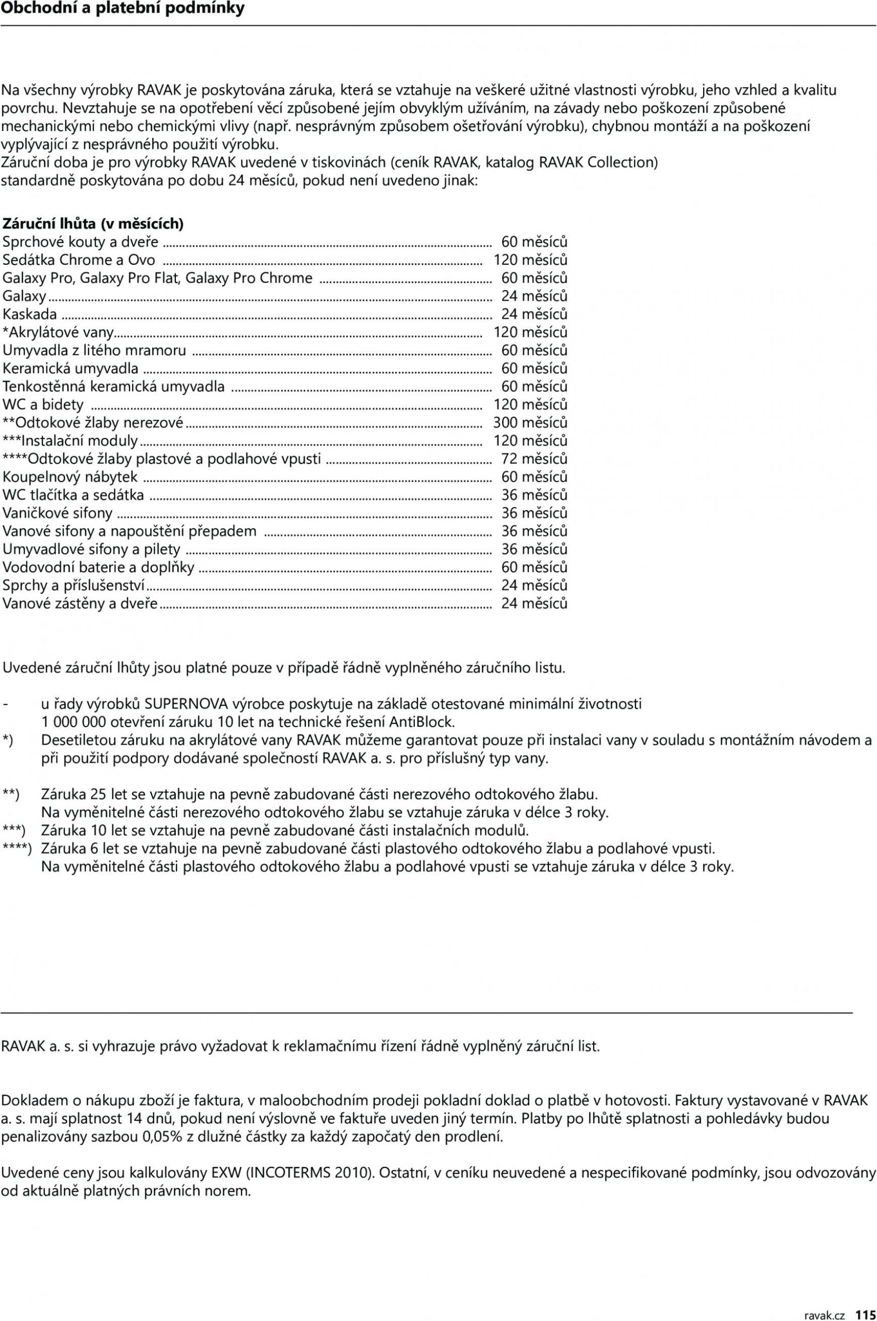 ravak - Ravak ceník 2023 platný od 01.04.2023 - page: 115