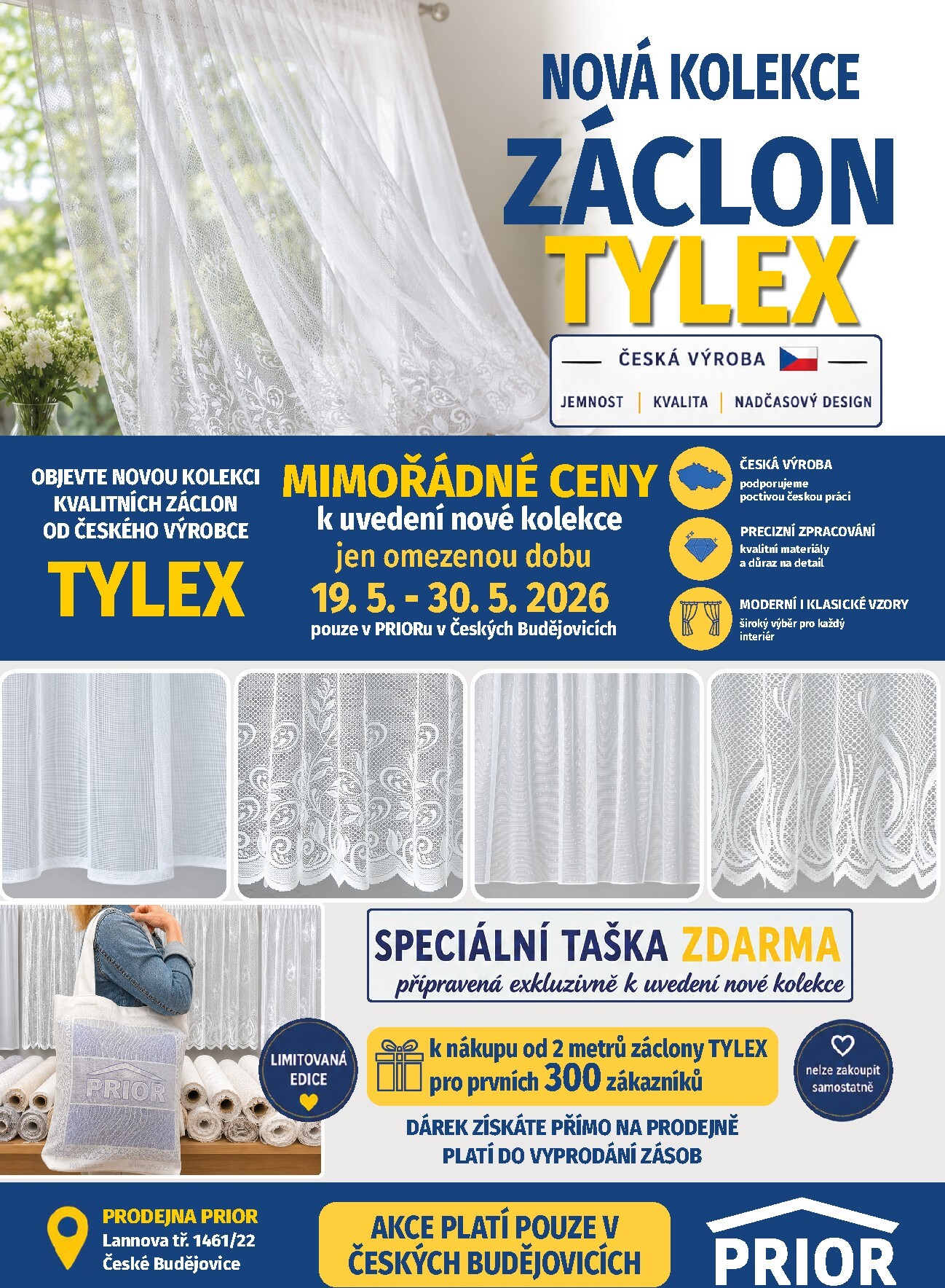 prior - Aktuální Prior - Záclony leták platný od úterý 19.05.2026 do soboty 30.05.2026