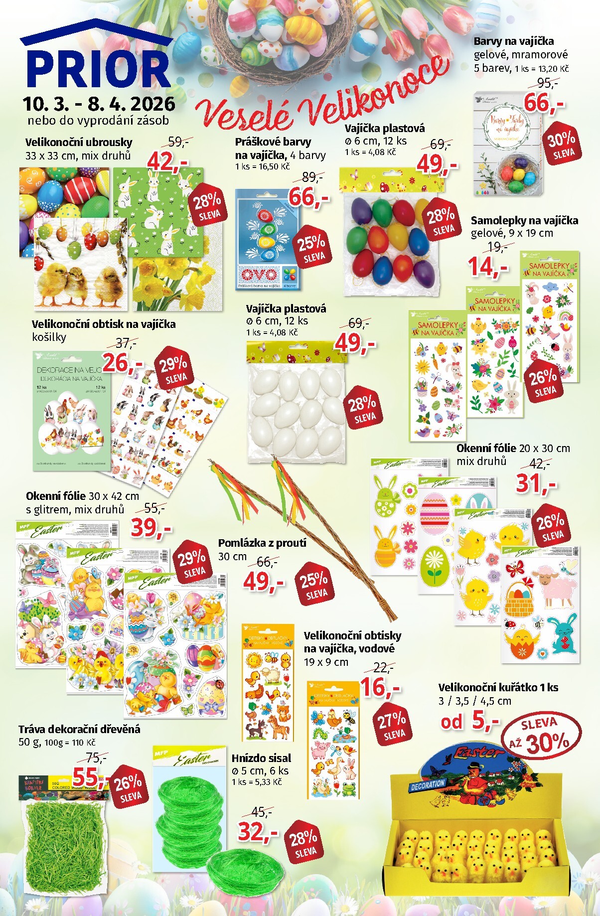 prior - Prior - Veselé Velikonoce leták platný od úterý 10.03.2026 do středy 08.04.2026