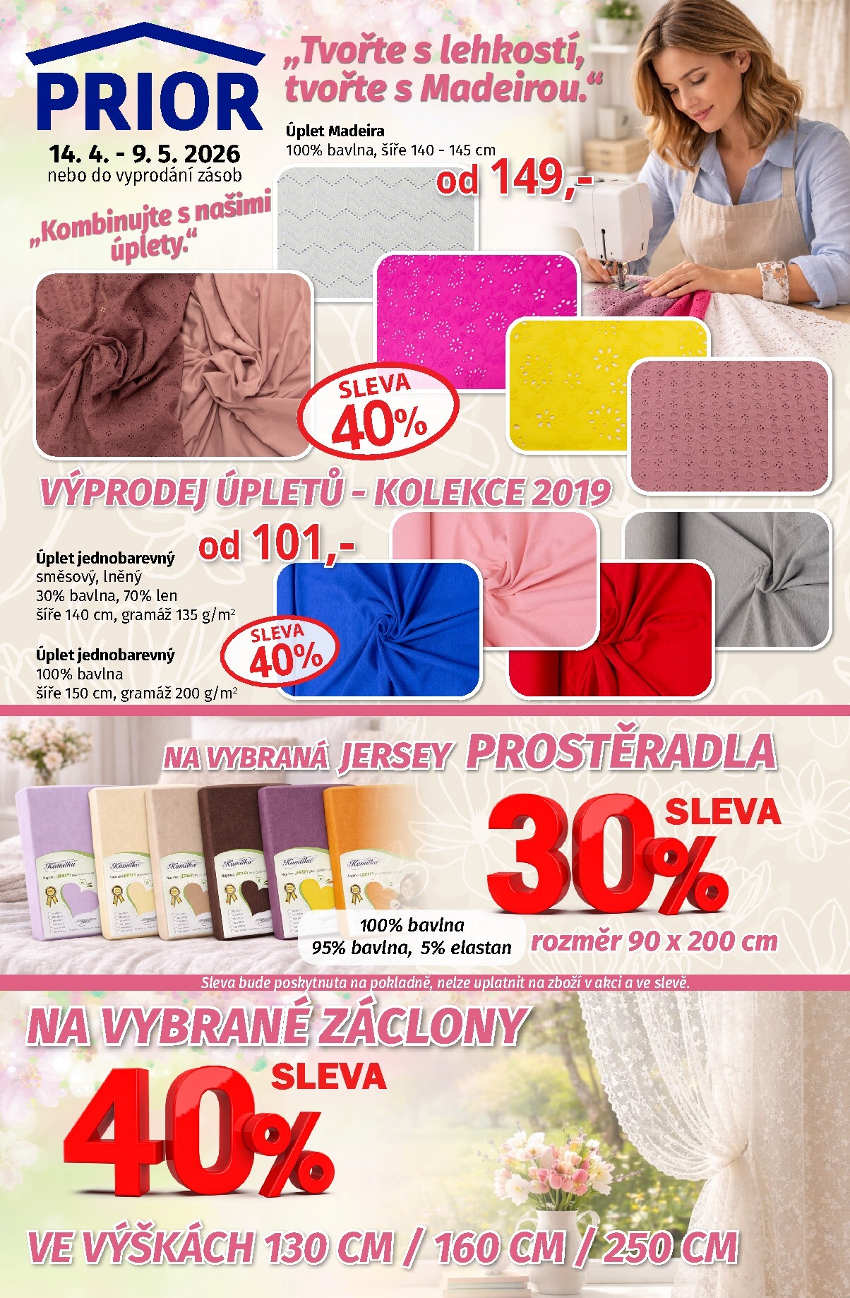 prior - Budoucí Prior - Textil a látky leták platný od úterý 14.04.2026 do soboty 09.05.2026
