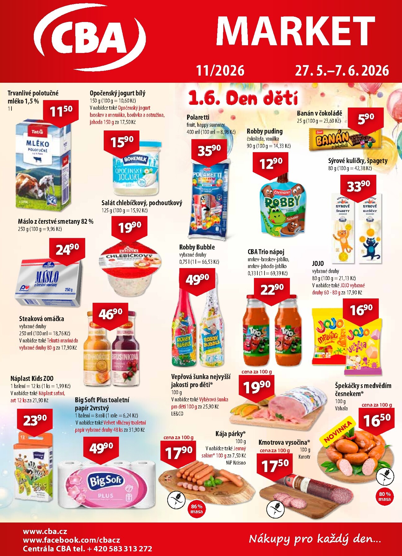 cba - Aktuální CBA Market leták platný od středy 27.05.2026 do neděle 07.06.2026