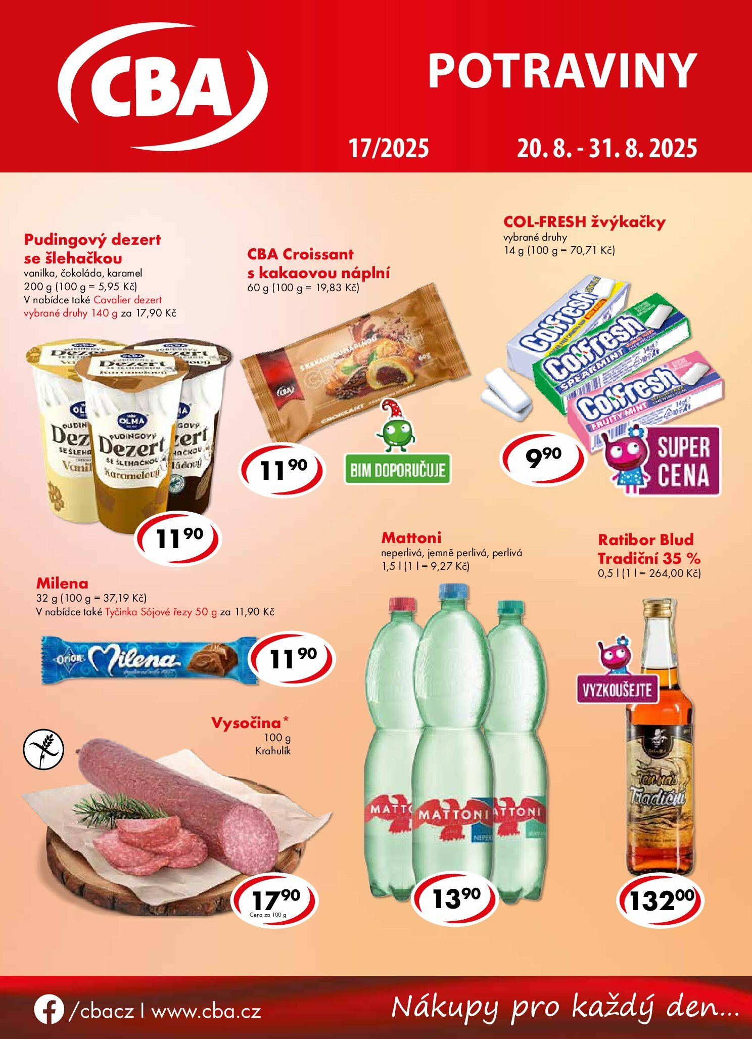 cba - Leták CBA Potraviny od 20.08. do 31.08.