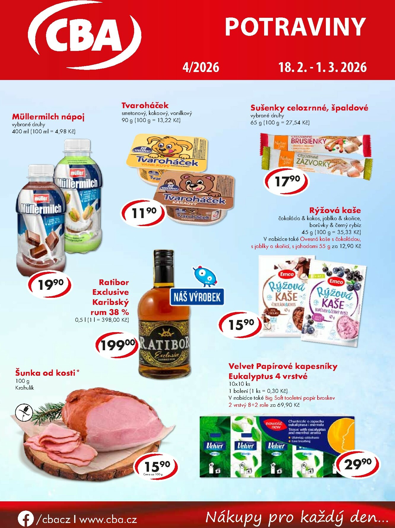 cba - CBA - Potraviny leták platný od středy 18.02.2026 do neděle 01.03.2026