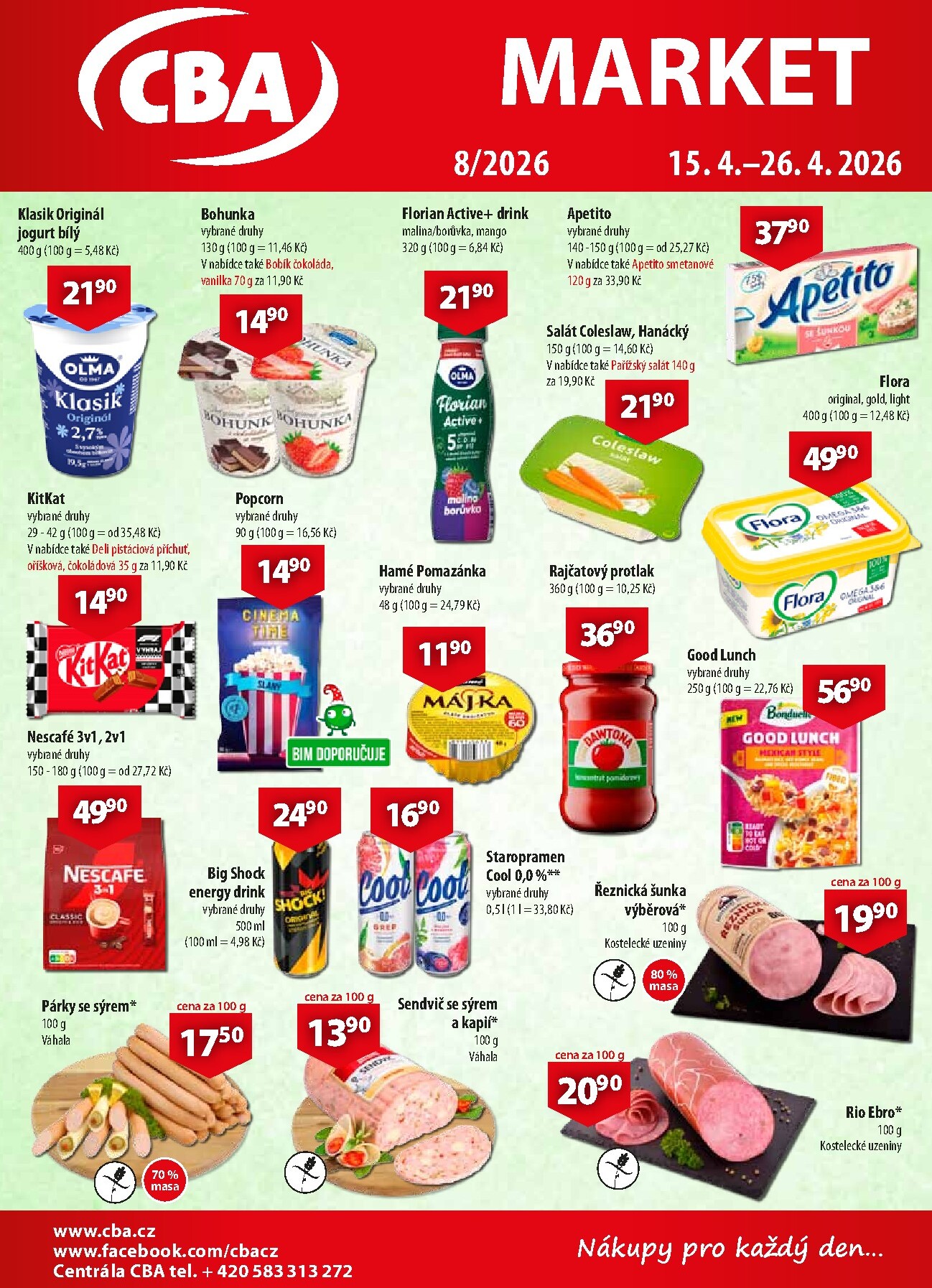 cba - Aktuální CBA Market leták platný od středy 15.04.2026 do neděle 26.04.2026