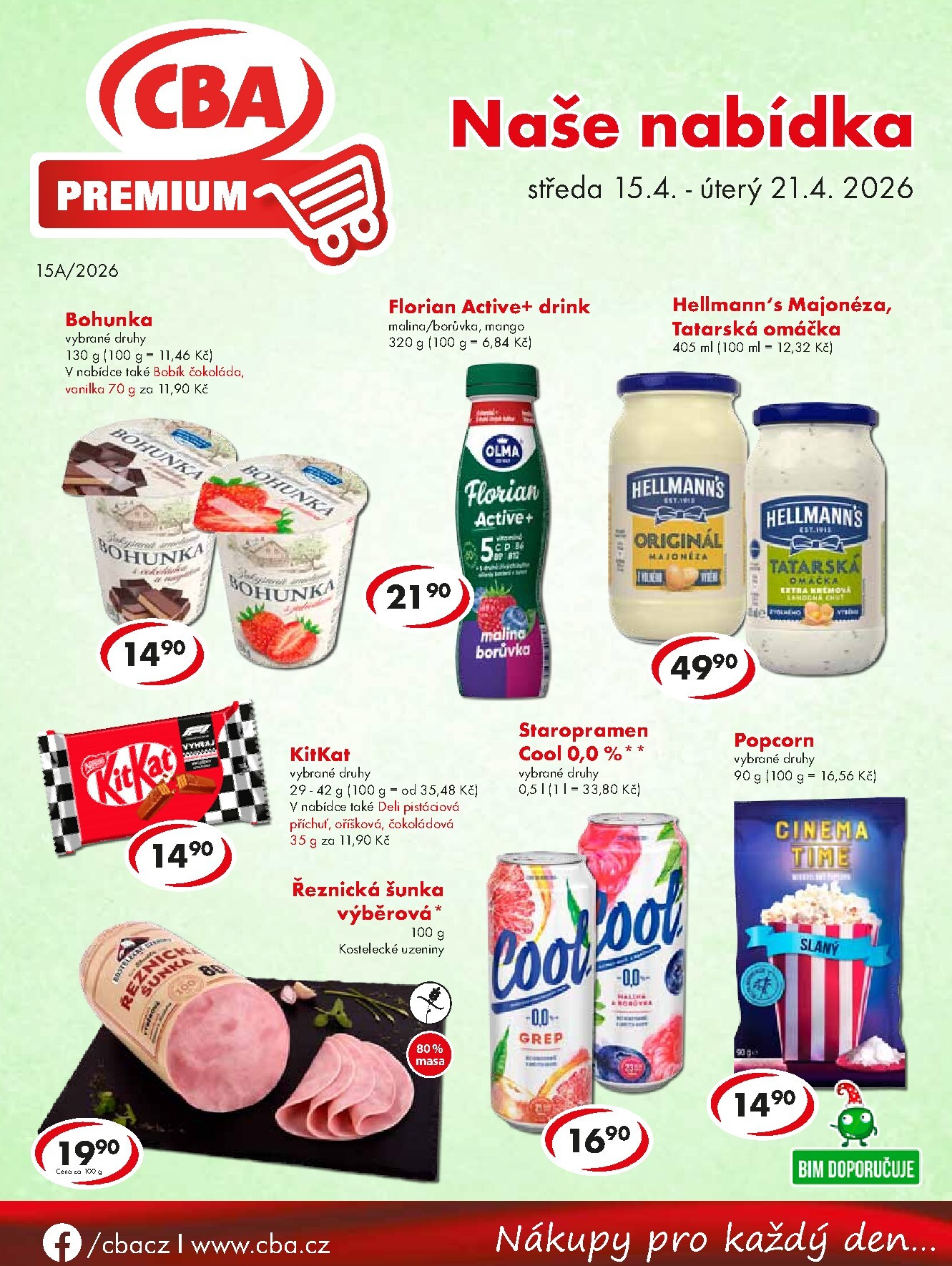 cba - Aktuální CBA Premium leták platný od středy 15.04.2026 do úterý 21.04.2026