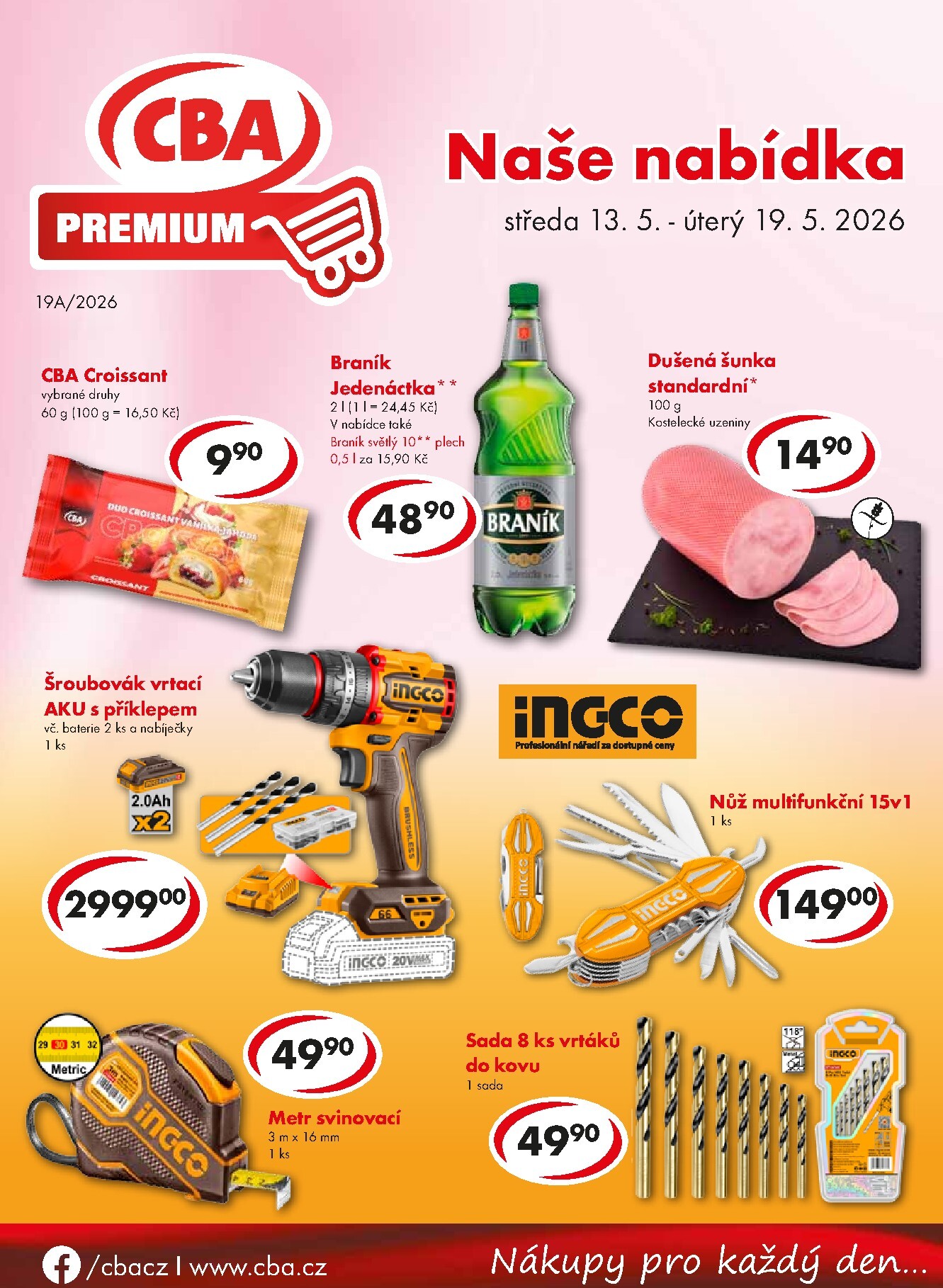 cba - Aktuální CBA Premium leták platný od středy 13.05.2026 do úterý 19.05.2026