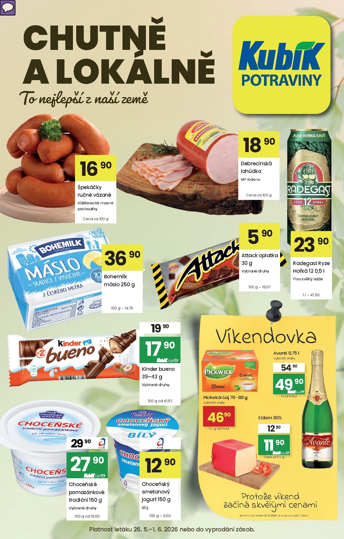 kubik - Aktuální Kubík leták platný od úterý 26.05.2026 do pondělí 01.06.2026 - page: 1