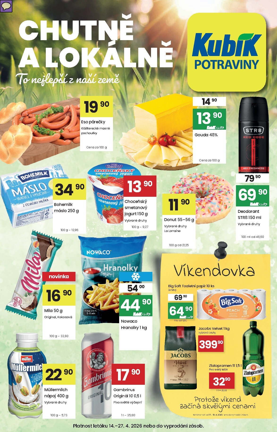 kubik - Aktuální Kubík leták platný od úterý 14.04.2026 do pondělí 27.04.2026 - page: 1