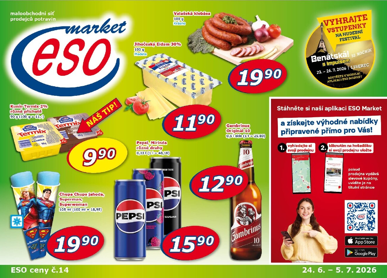 eso-market - Budoucí ESO MARKET leták platný od středy 24.06.2026 do neděle 05.07.2026 - page: 1