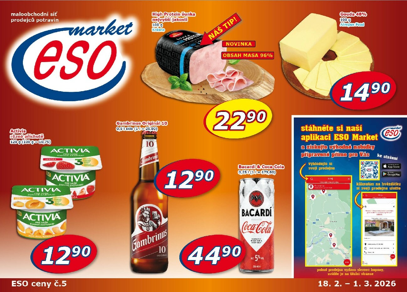 eso-market - ESO MARKET leták platný od středy 18.02.2026 do neděle 01.03.2026