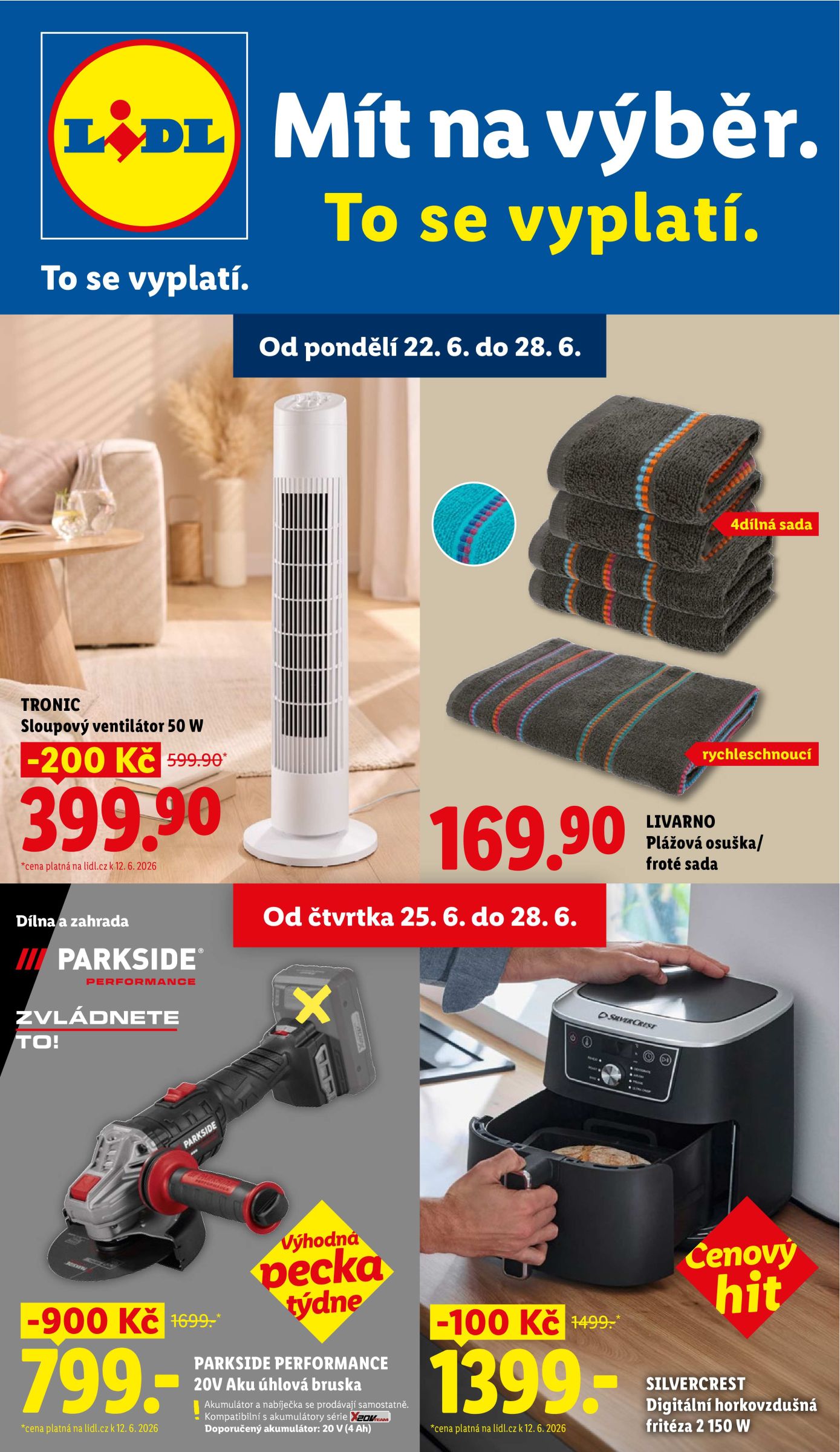 lidl - Lidl - Spotřební zboží leták na příští týden od pondělí 22.06.2026 do neděle 28.06.2026
