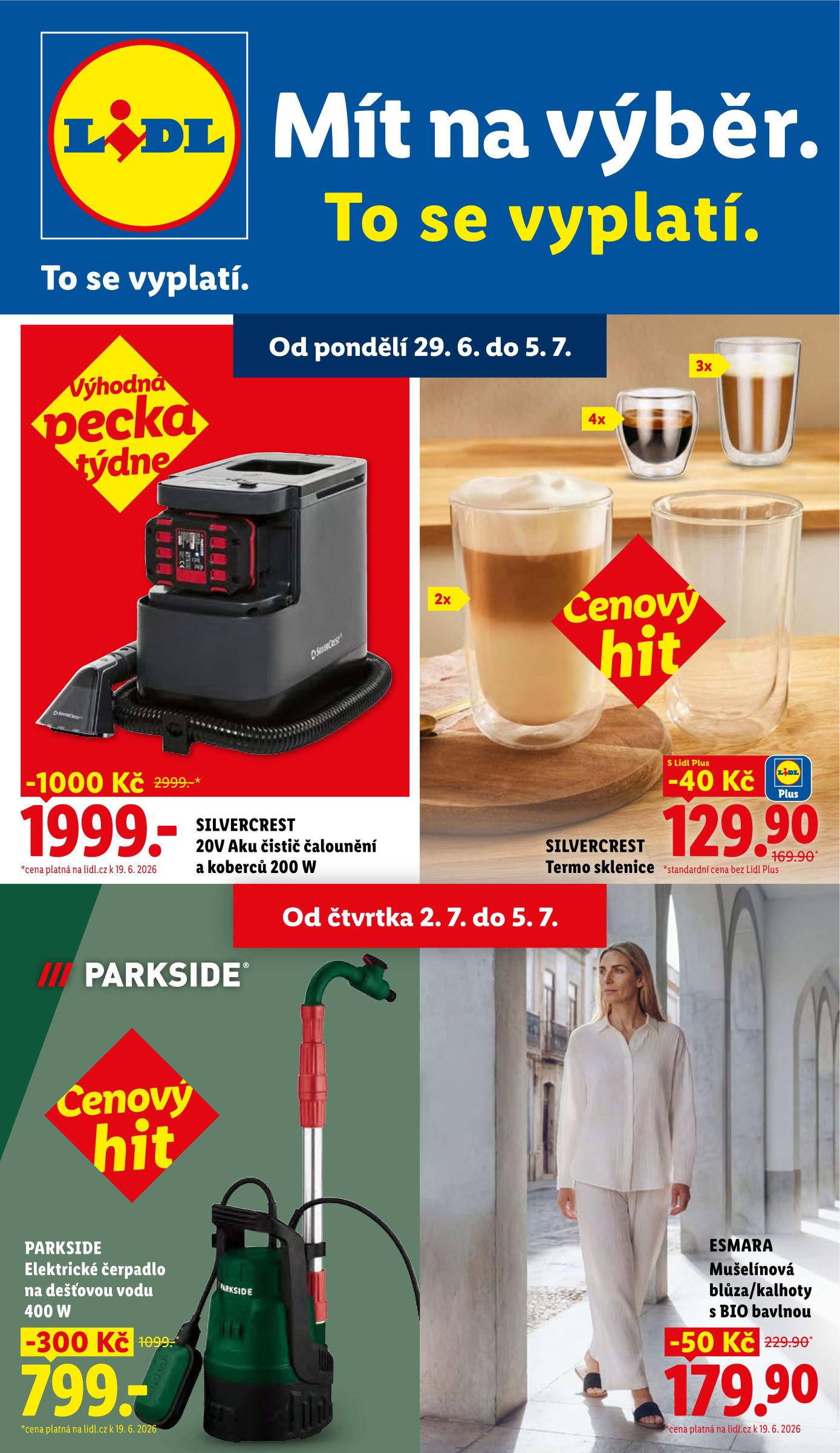 lidl - Lidl - Spotřební zboží leták na příští týden od pondělí 29.06.2026 do neděle 05.07.2026