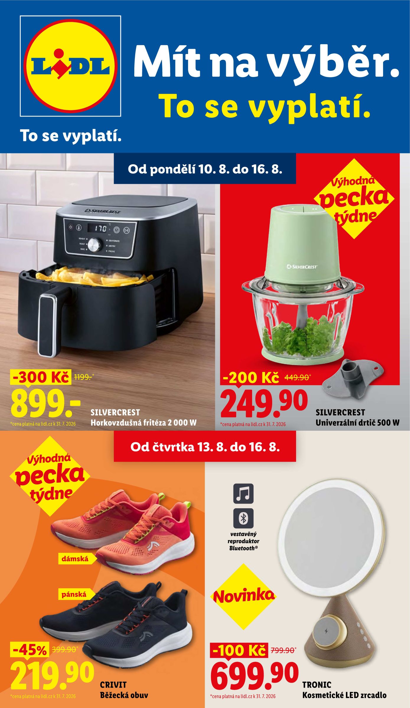 lidl - Lidl - Spotřební zboží leták na příští týden od pondělí 10.08.2026 do neděle 16.08.2026