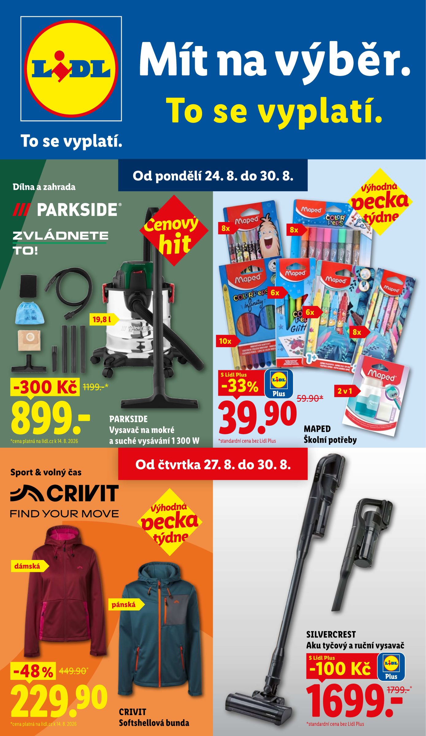 lidl - Lidl - Spotřební zboží leták na příští týden od pondělí 24.08.2026 do neděle 30.08.2026