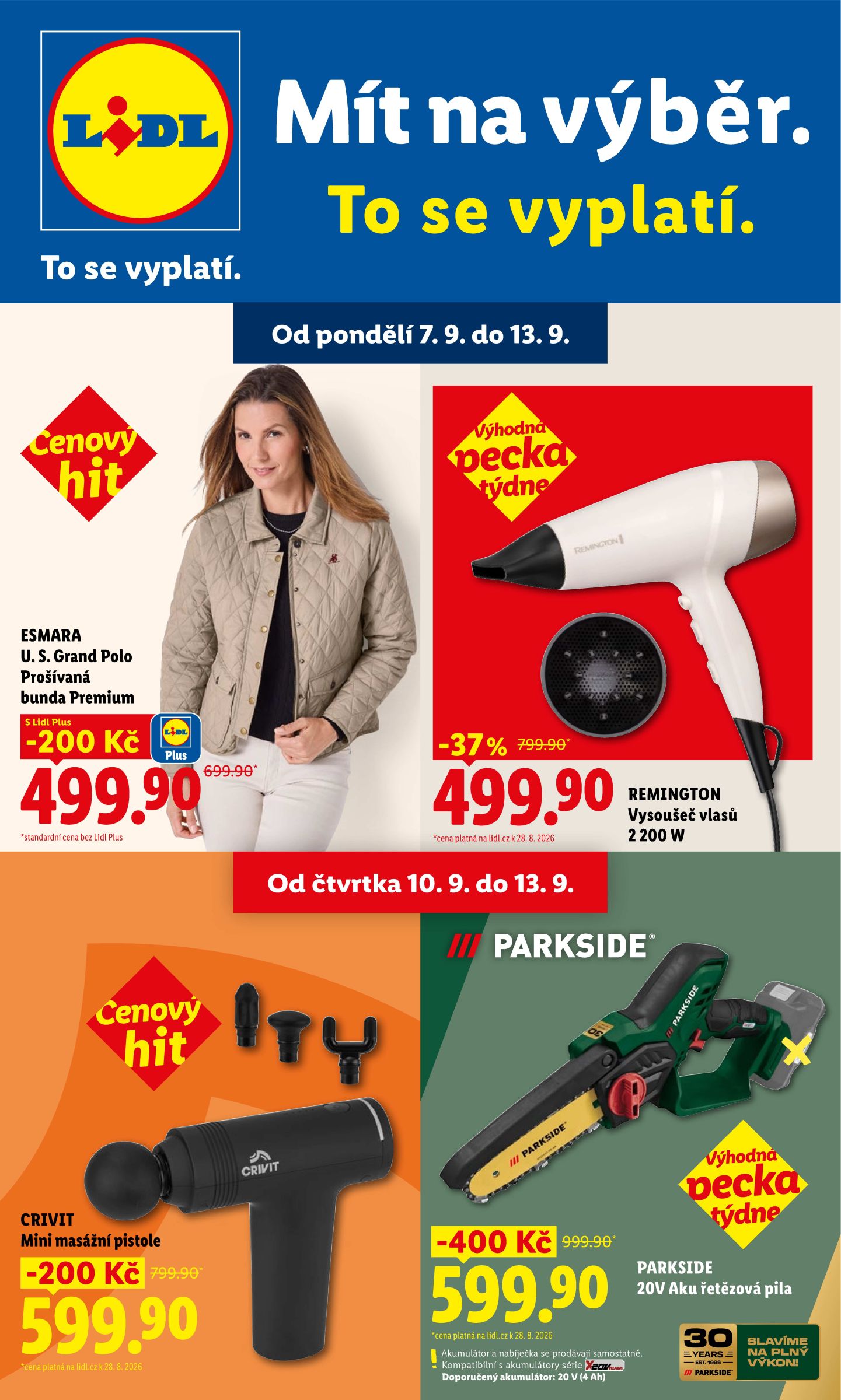 lidl - Lidl - Spotřební zboží leták na příští týden od pondělí 07.09.2026 do neděle 13.09.2026