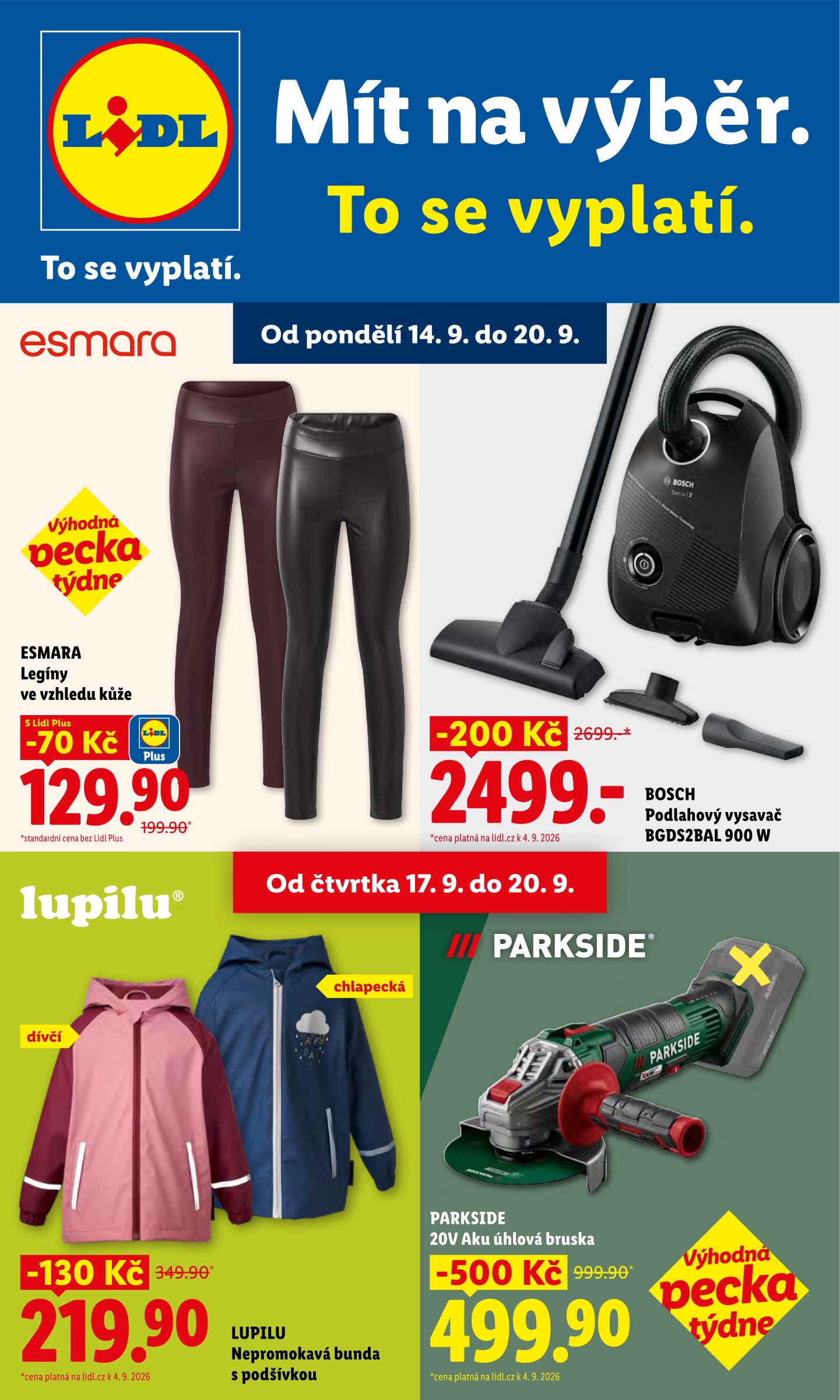 lidl - Lidl - Spotřební zboží leták na příští týden od pondělí 14.09.2026 do neděle 20.09.2026