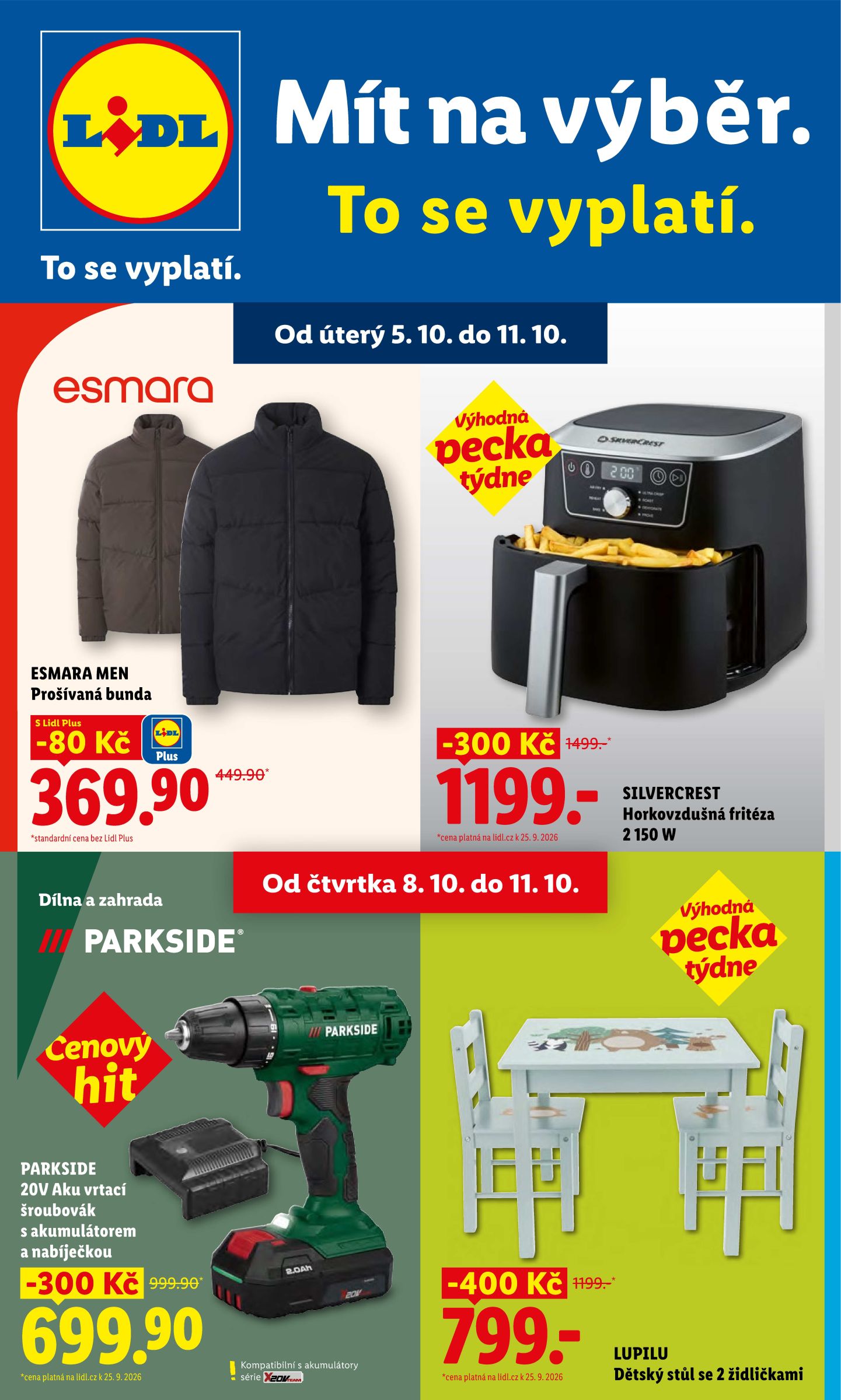 lidl - Lidl - Spotřební zboží leták na příští týden od pondělí 05.10.2026 do neděle 11.10.2026