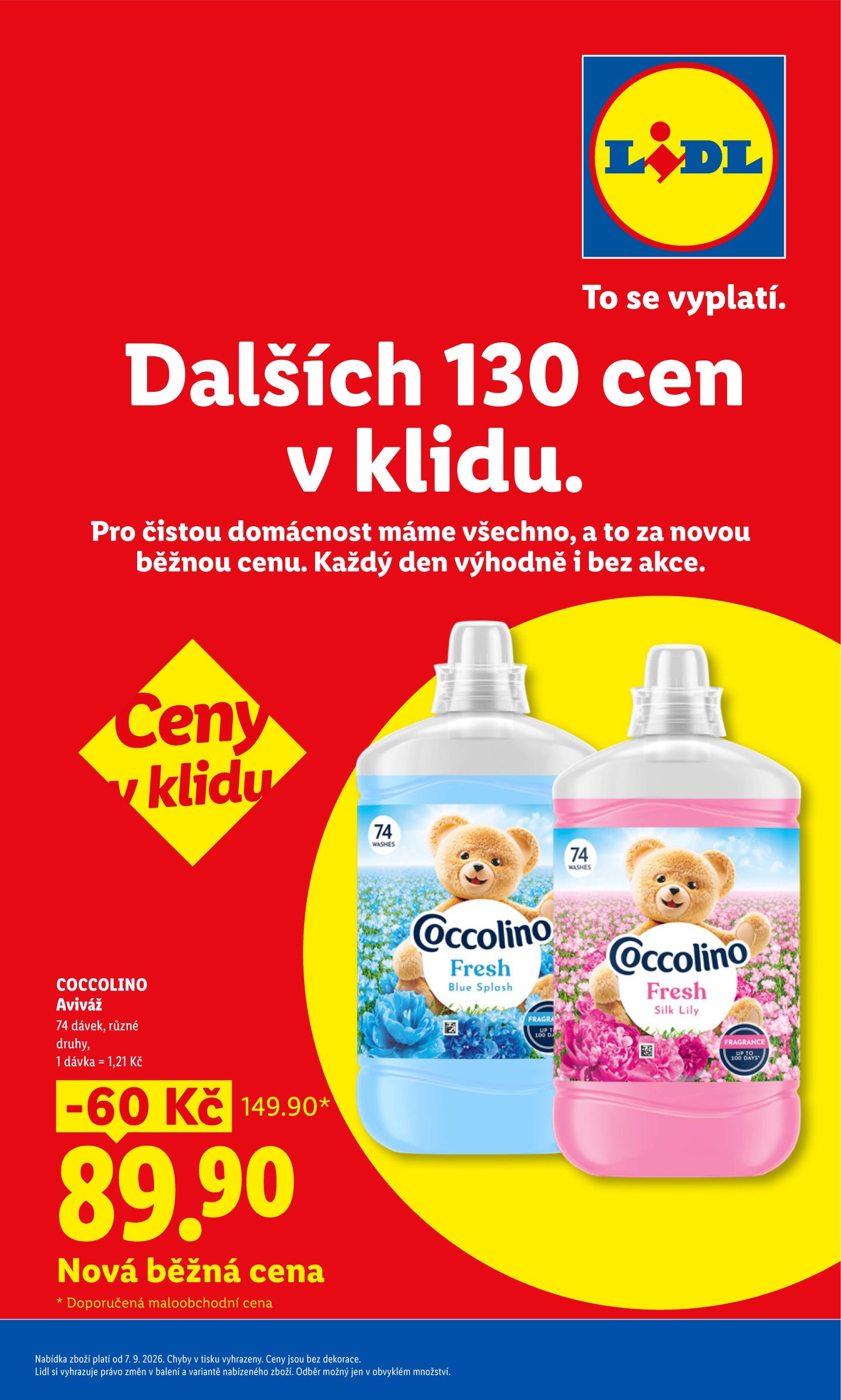 lidl - Aktuální Lidl - Ceny v klidu leták platný od pondělí 07.09.2026 do pondělí 30.11.2026