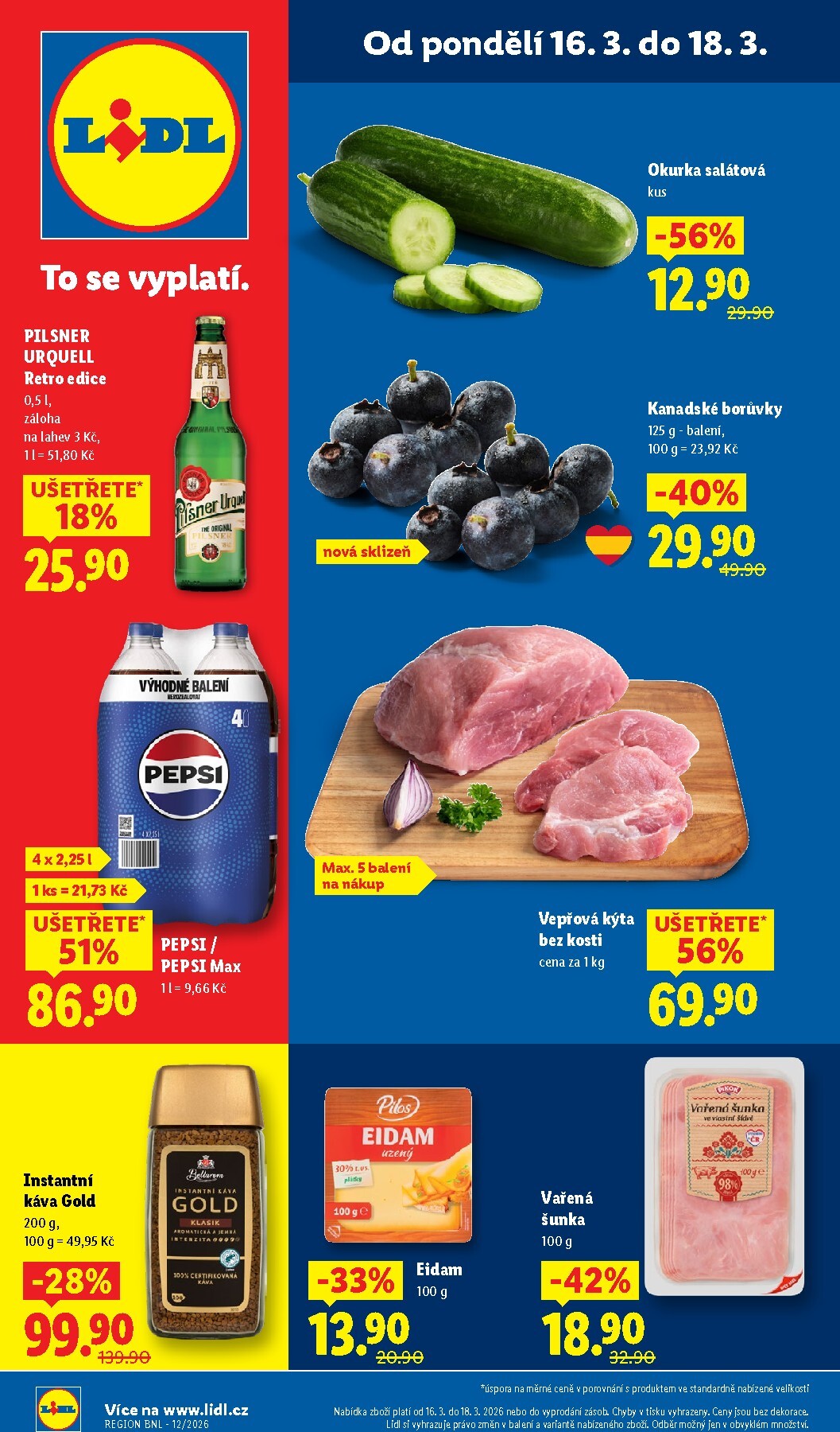 lidl - Lidl leták platný od pondělí 16.03.2026 do středy 18.03.2026