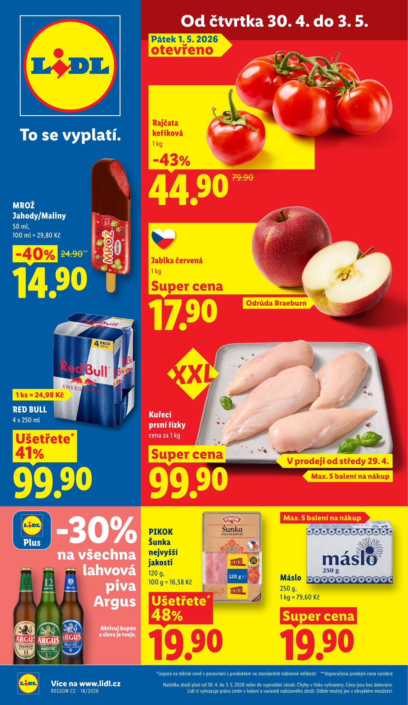 lidl - Aktuální Lidl leták platný od čtvrtka 30.04.2026 do neděle 03.05.2026