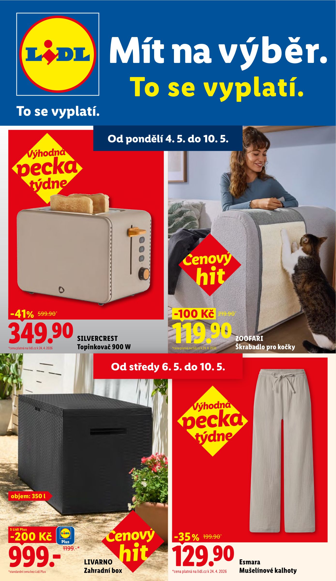 lidl - Lidl - Spotřební zboží leták na příští týden od pondělí 04.05.2026 do neděle 10.05.2026