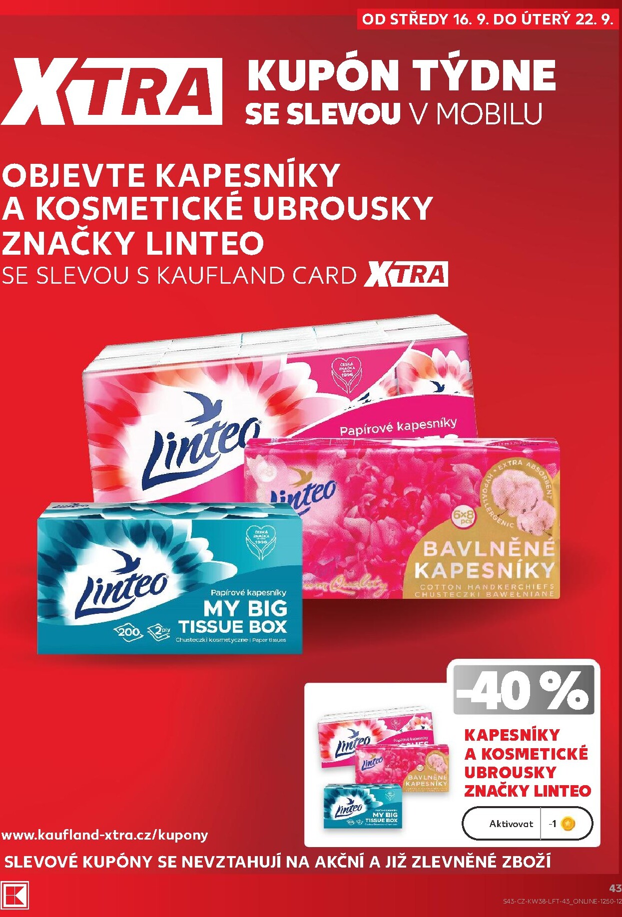 kaufland - Aktuální Kaufland - Praha 4 leták platný od středy 16.09.2026 do úterý 22.09.2026 - page: 43