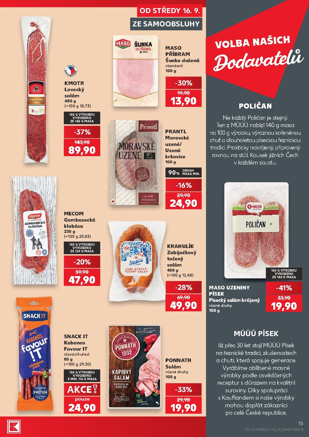 kaufland - Aktuální Kaufland - Praha 4 leták platný od středy 16.09.2026 do úterý 22.09.2026 - page: 15