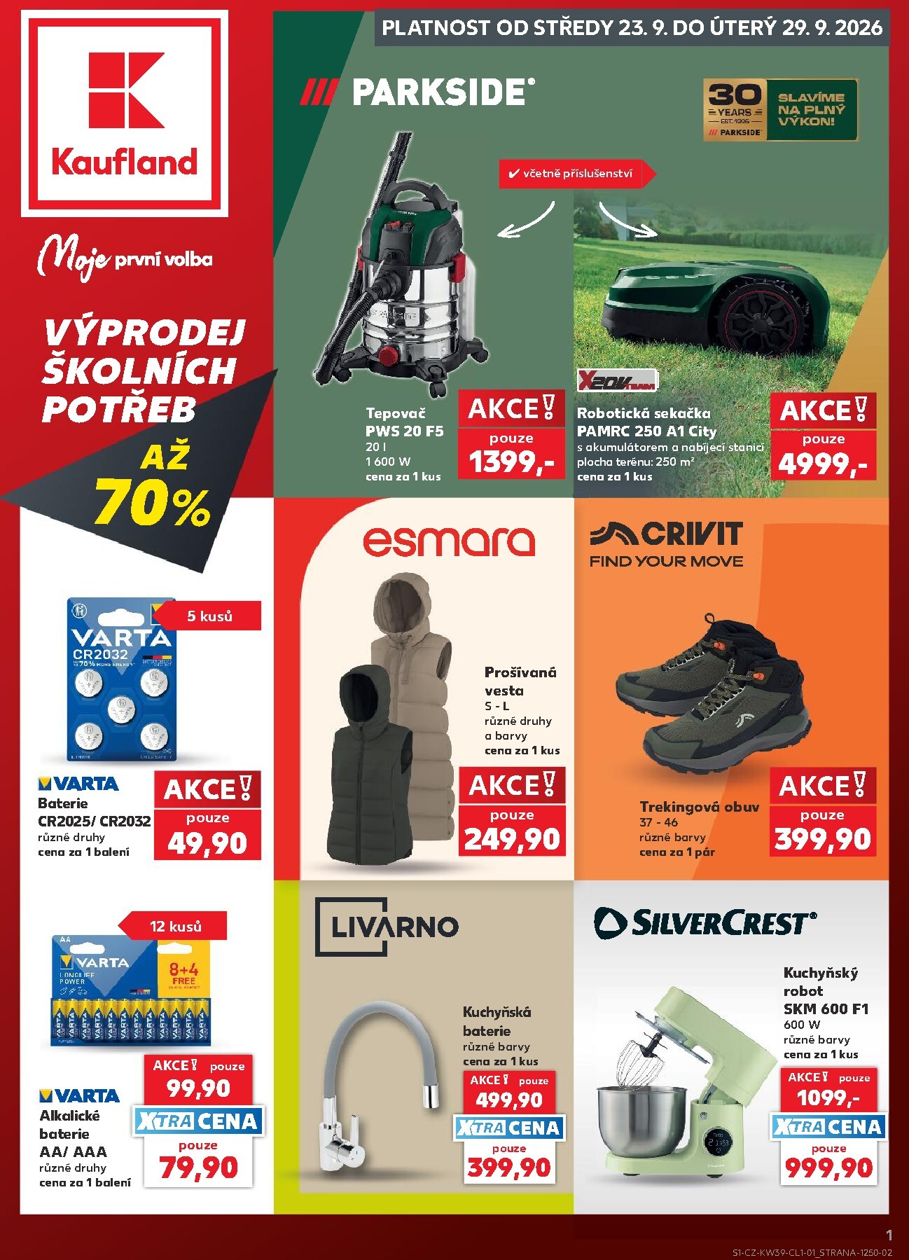 kaufland - Kaufland - Kolín - Spotřební zboží leták na příští týden od středy 23.09.2026 do úterý 29.09.2026