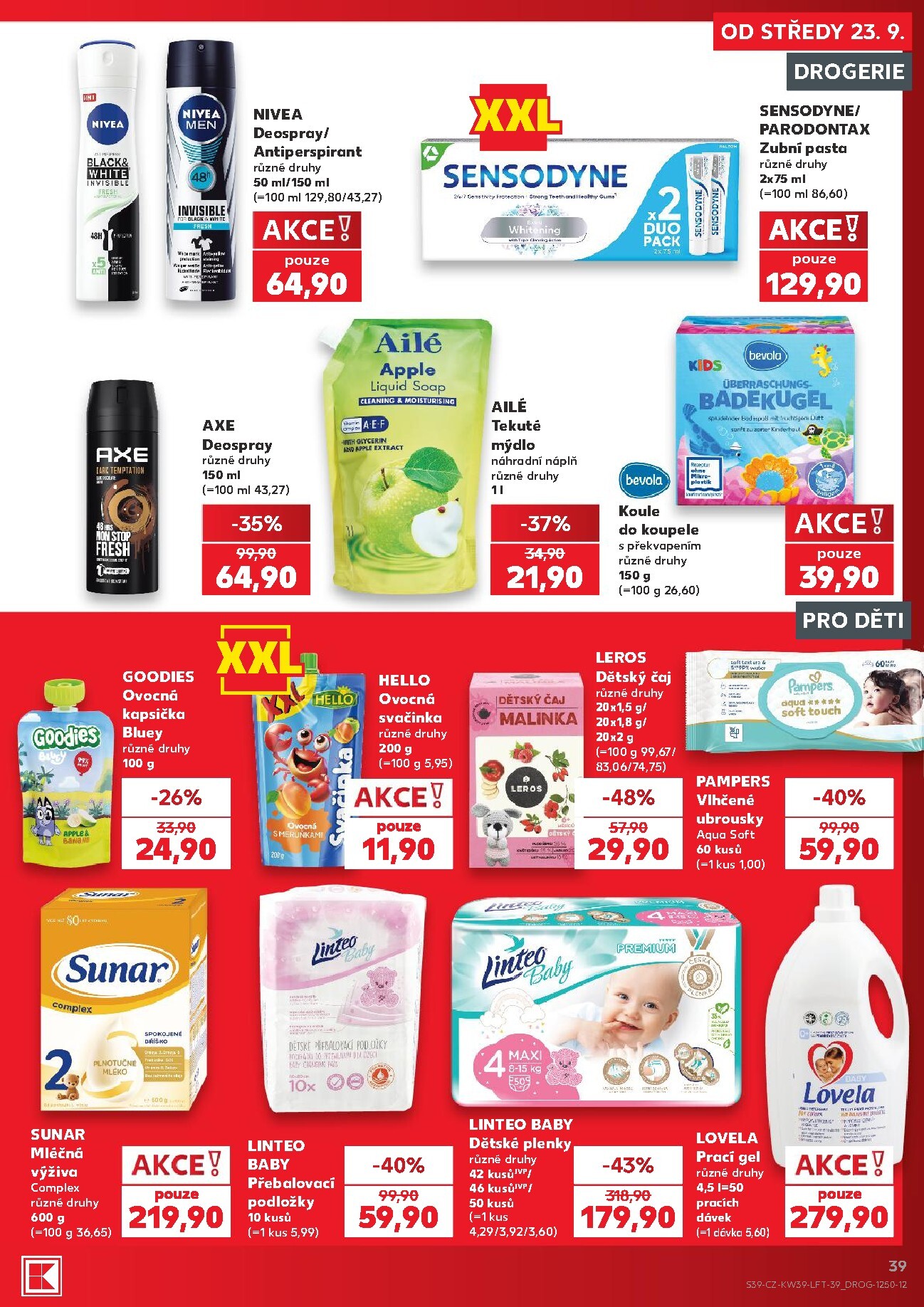 kaufland - Kaufland - Kolín leták na příští týden od středy 23.09.2026 do úterý 29.09.2026 - page: 39
