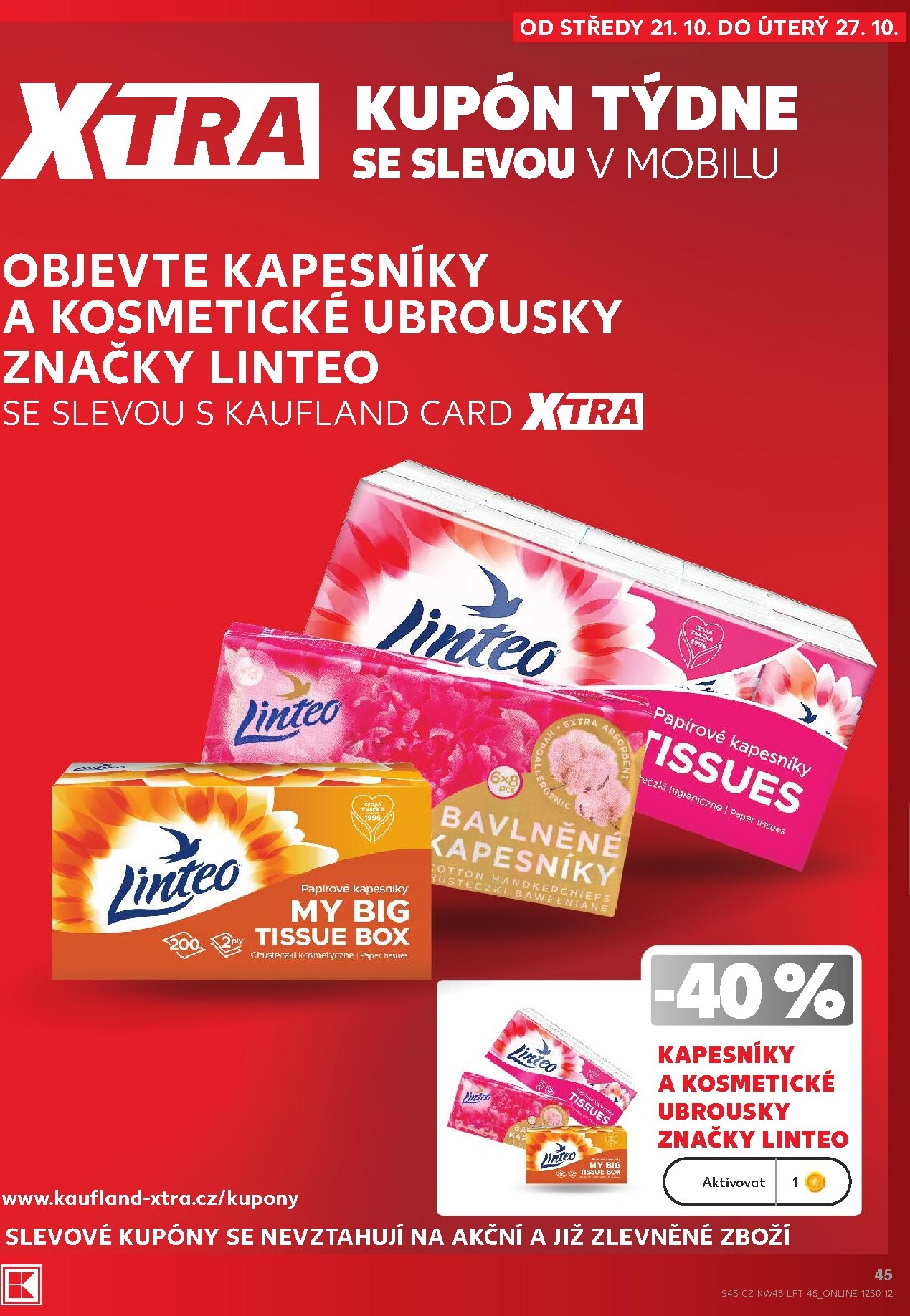 kaufland - Aktuální Kaufland - Praha 4 leták platný od středy 21.10.2026 do úterý 27.10.2026 - page: 45