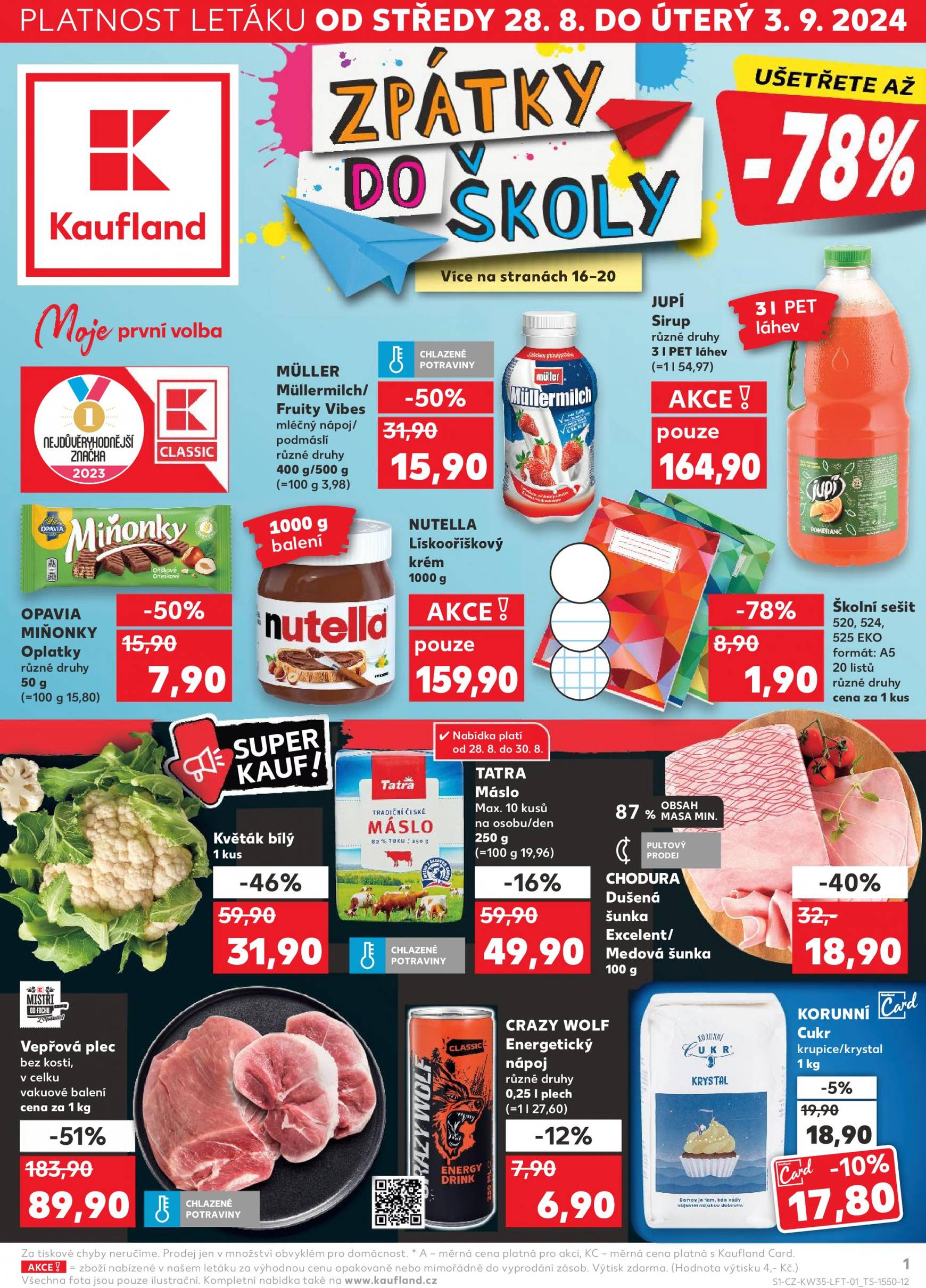 kaufland - Leták Kaufland od 28.08. do 03.09. - page: 1