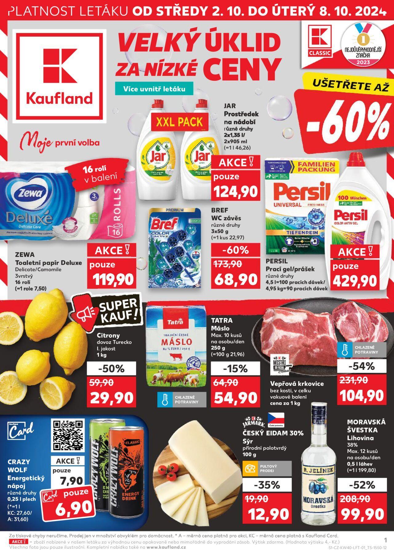 kaufland - Kaufland leták - Praha 8 02.10.2024 - 08.10.2024