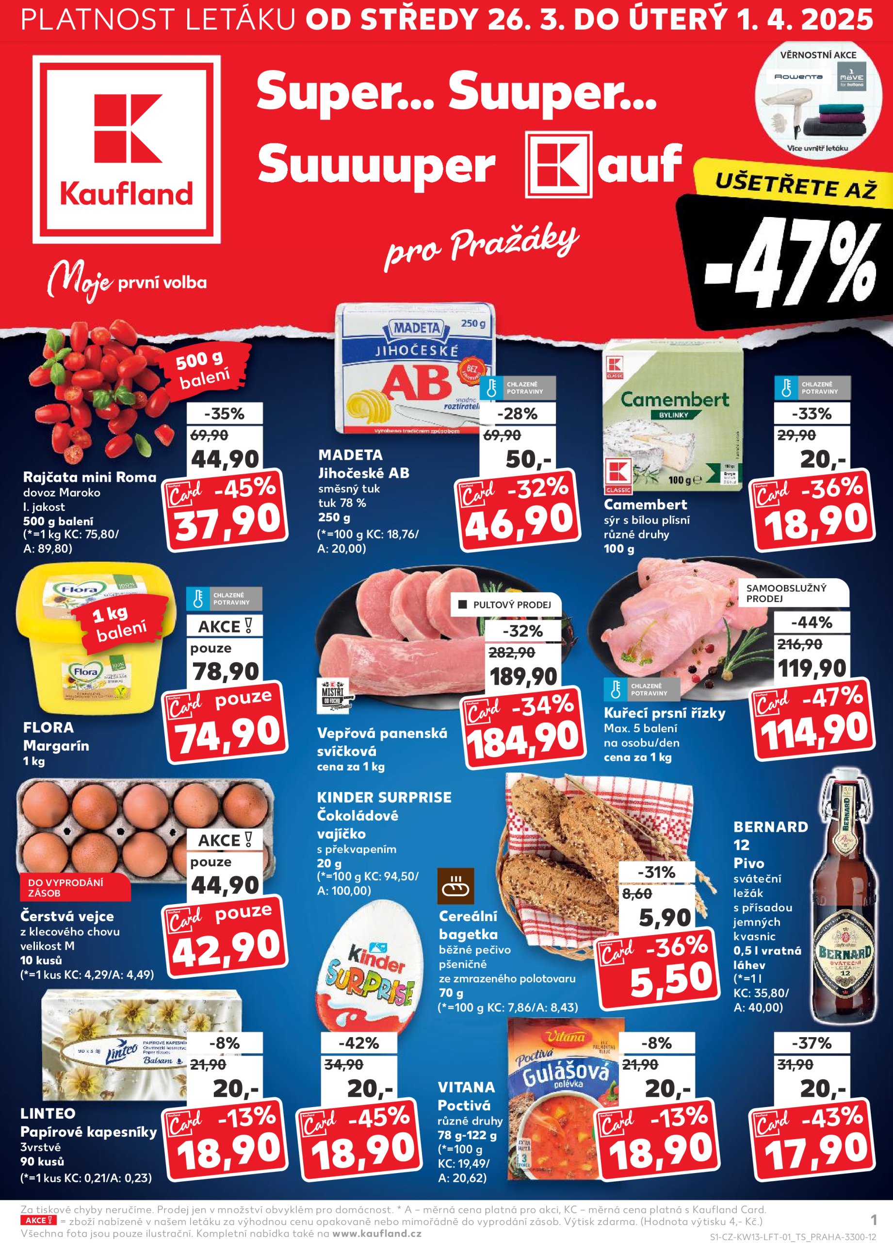 kaufland - Leták Kaufland Praha 4 od 26.03. do 01.04. - page: 1