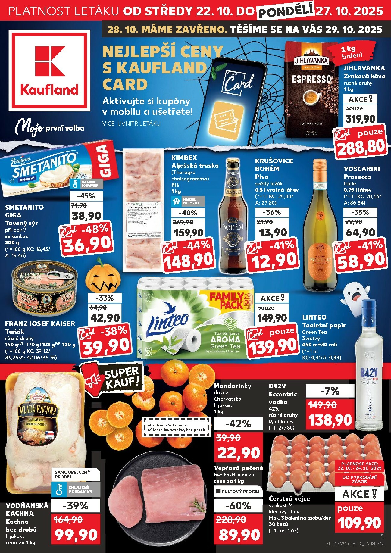kaufland - Aktuální leták Kaufland Kolín od 22.10. do 27.10.