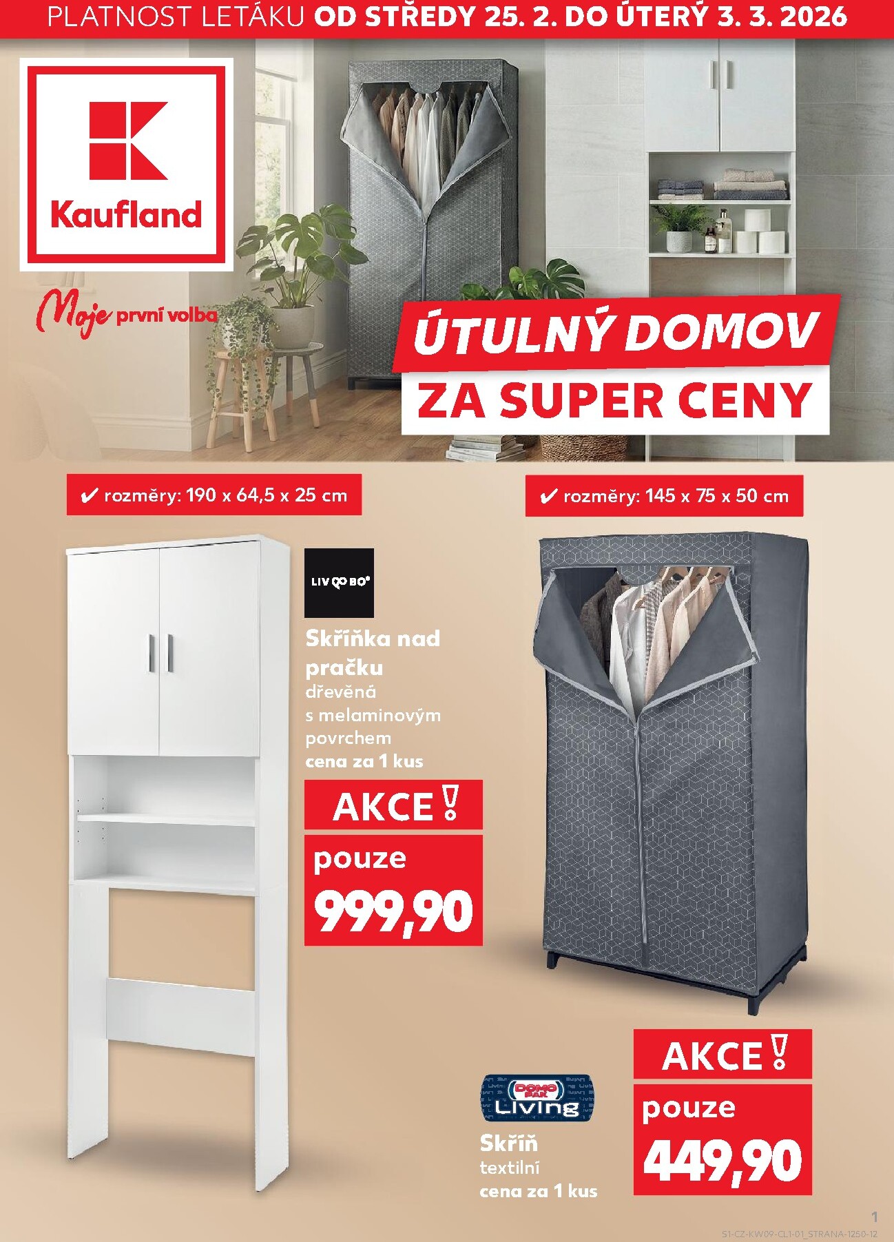 kaufland - Kaufland - Kolín - Domácnost leták platný od středy 25.02.2026 do úterý 03.03.2026