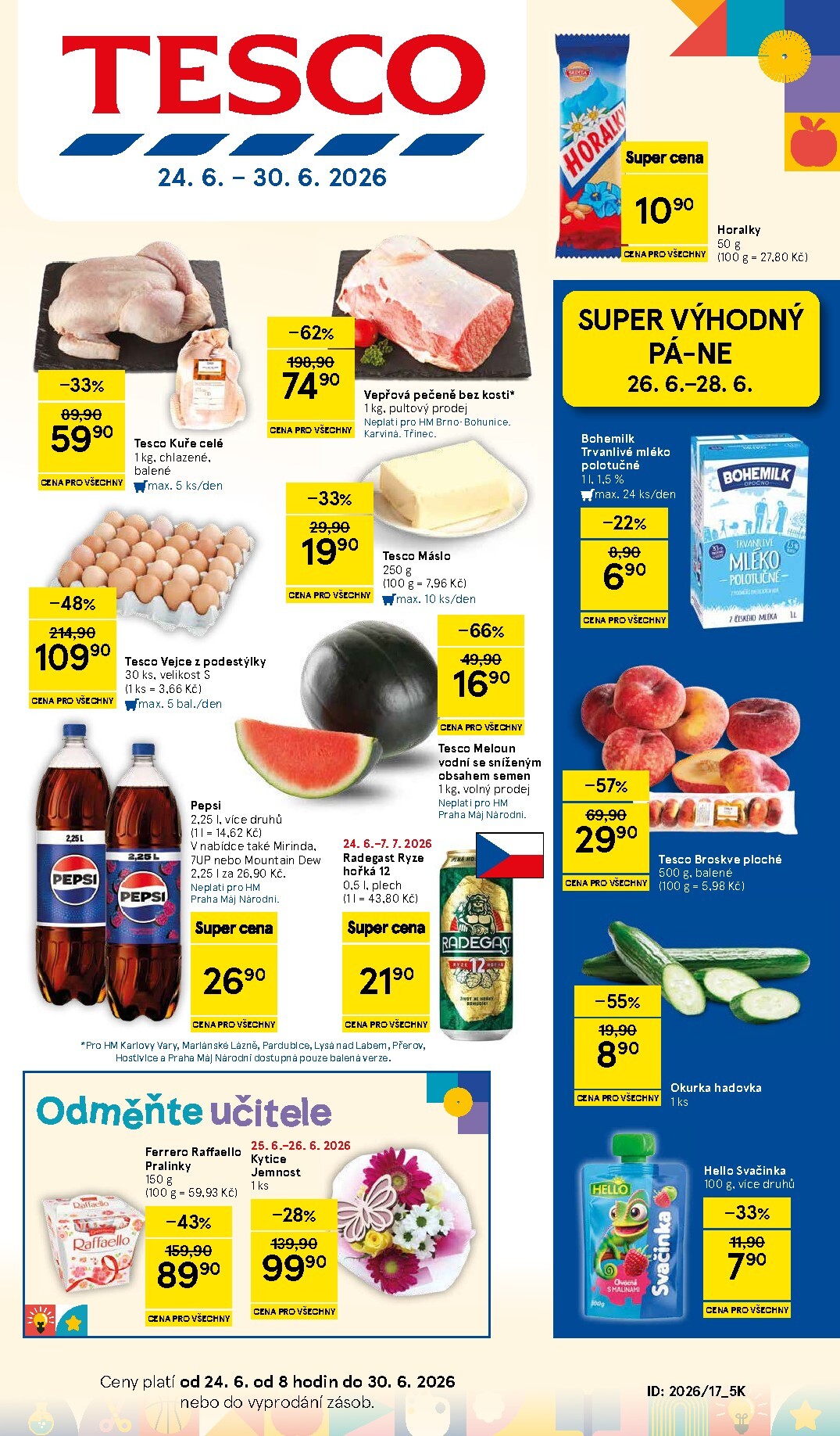 tesco - Aktuální Tesco leták platný od středy 24.06.2026 do úterý 30.06.2026 - page: 1