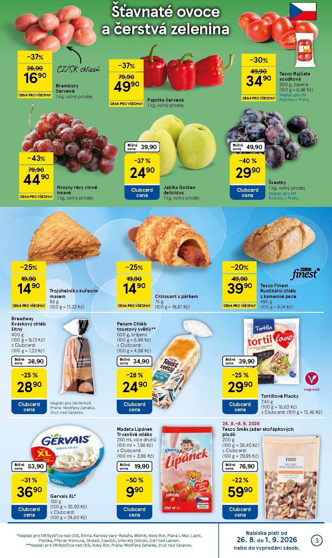 tesco - Budoucí Tesco supermarket leták platný od středy 26.08.2026 do úterý 01.09.2026 - page: 3