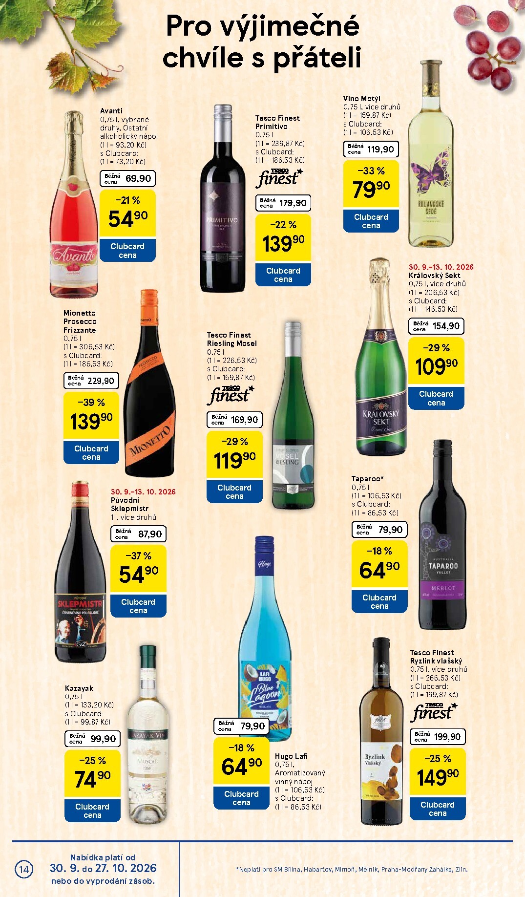 tesco - Budoucí Tesco supermarket leták platný od středy 30.09.2026 do úterý 06.10.2026 - page: 14