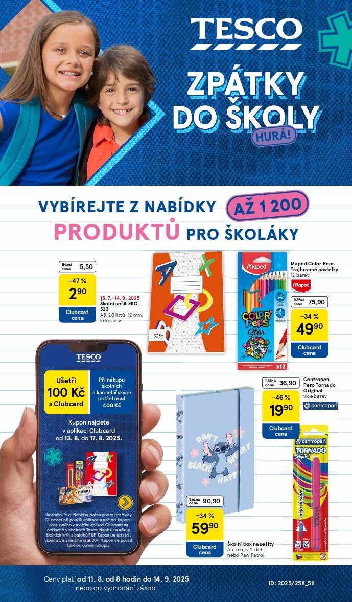 tesco - Leták Tesco - Zpátky do školy od 11.08. do 14.09.