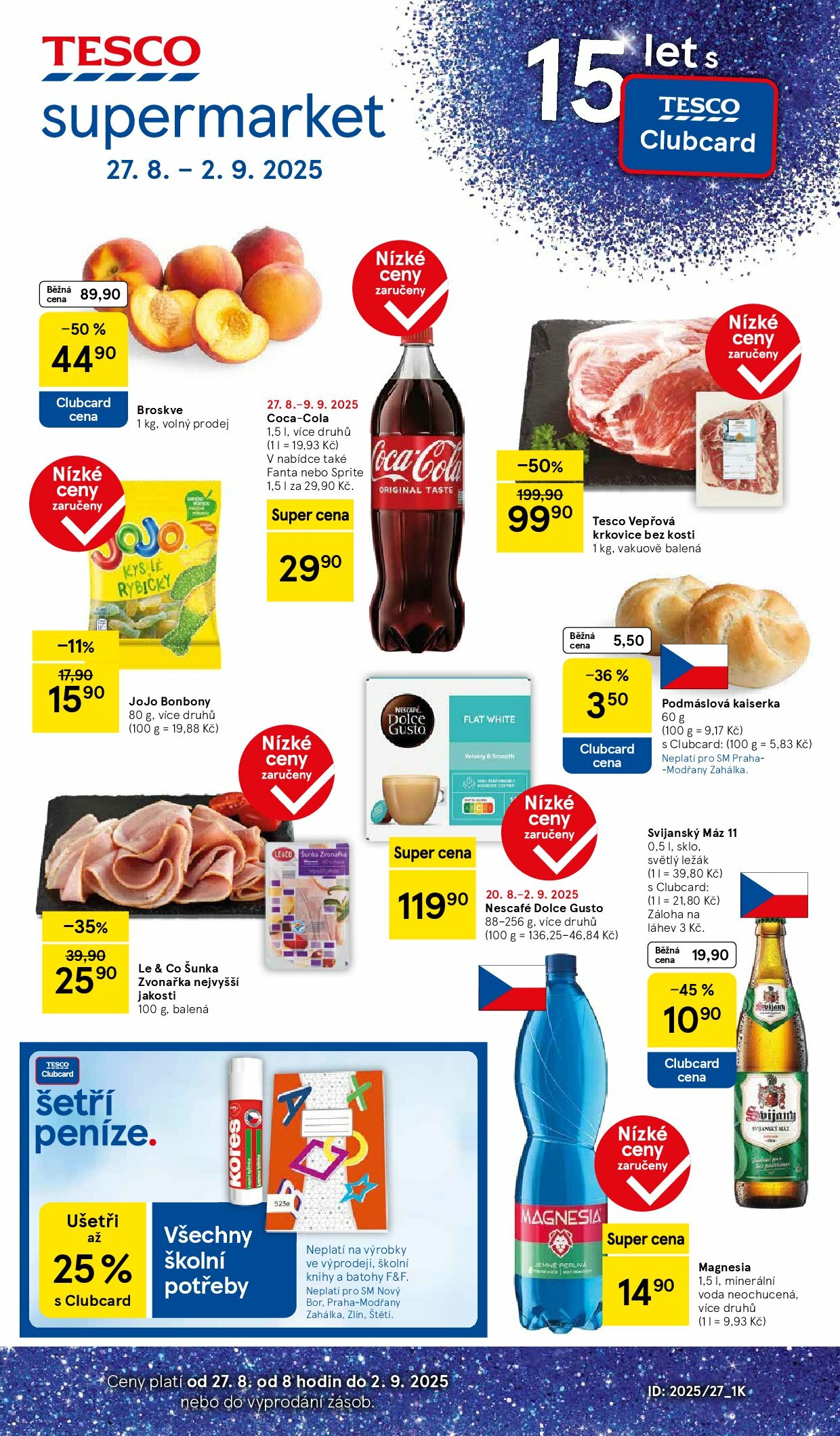tesco - Leták Tesco supermarket od 27.08. do 02.09. - page: 1