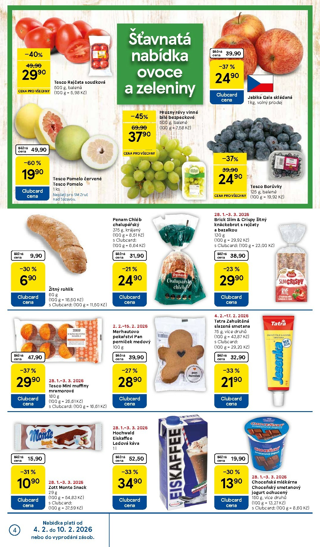 tesco - Tesco supermarket leták platný od středy 04.02.2026 do úterý 10.02.2026 - page: 4
