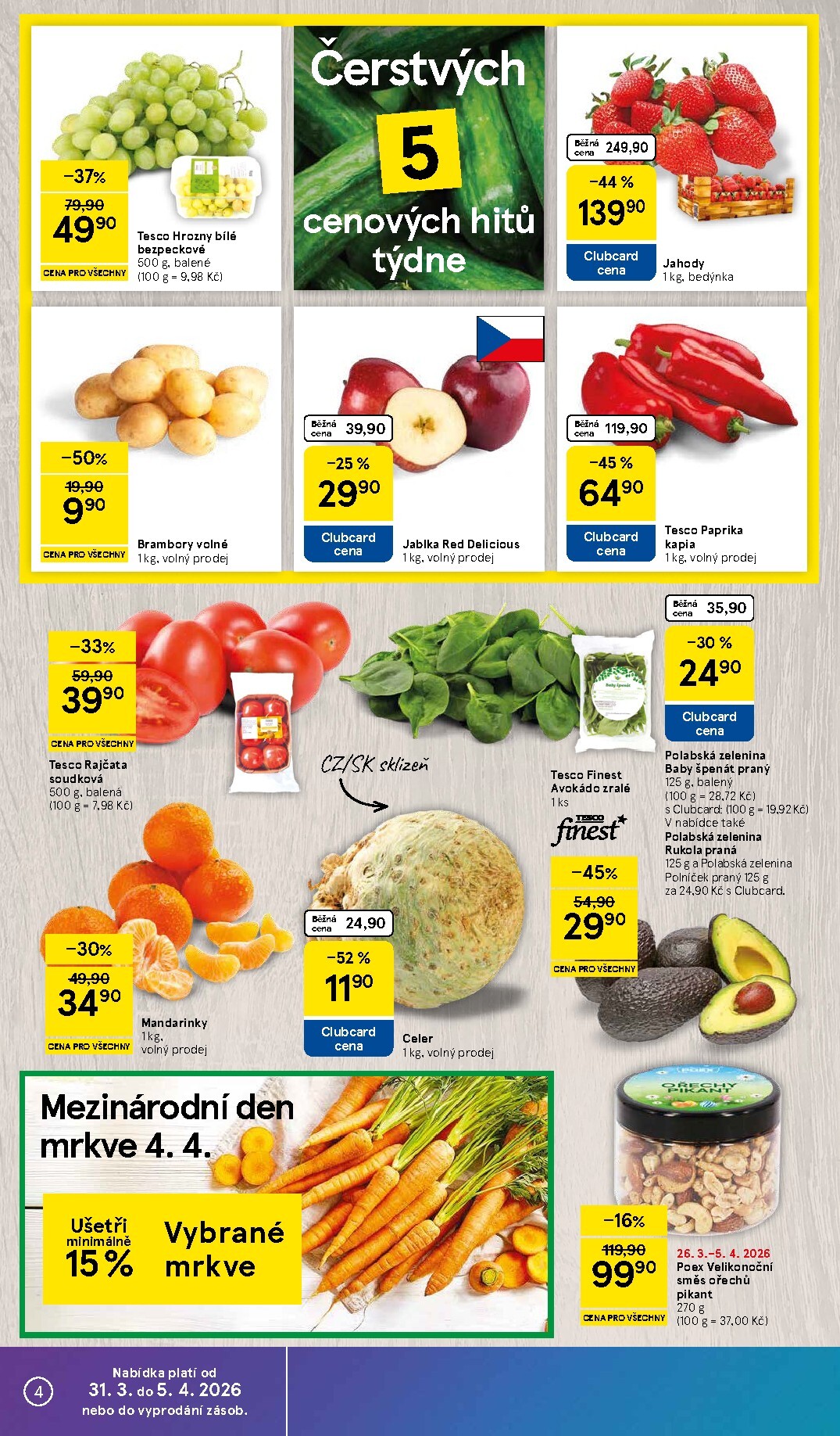 tesco - Tesco leták platný od úterý 31.03.2026 do neděle 05.04.2026 - page: 4