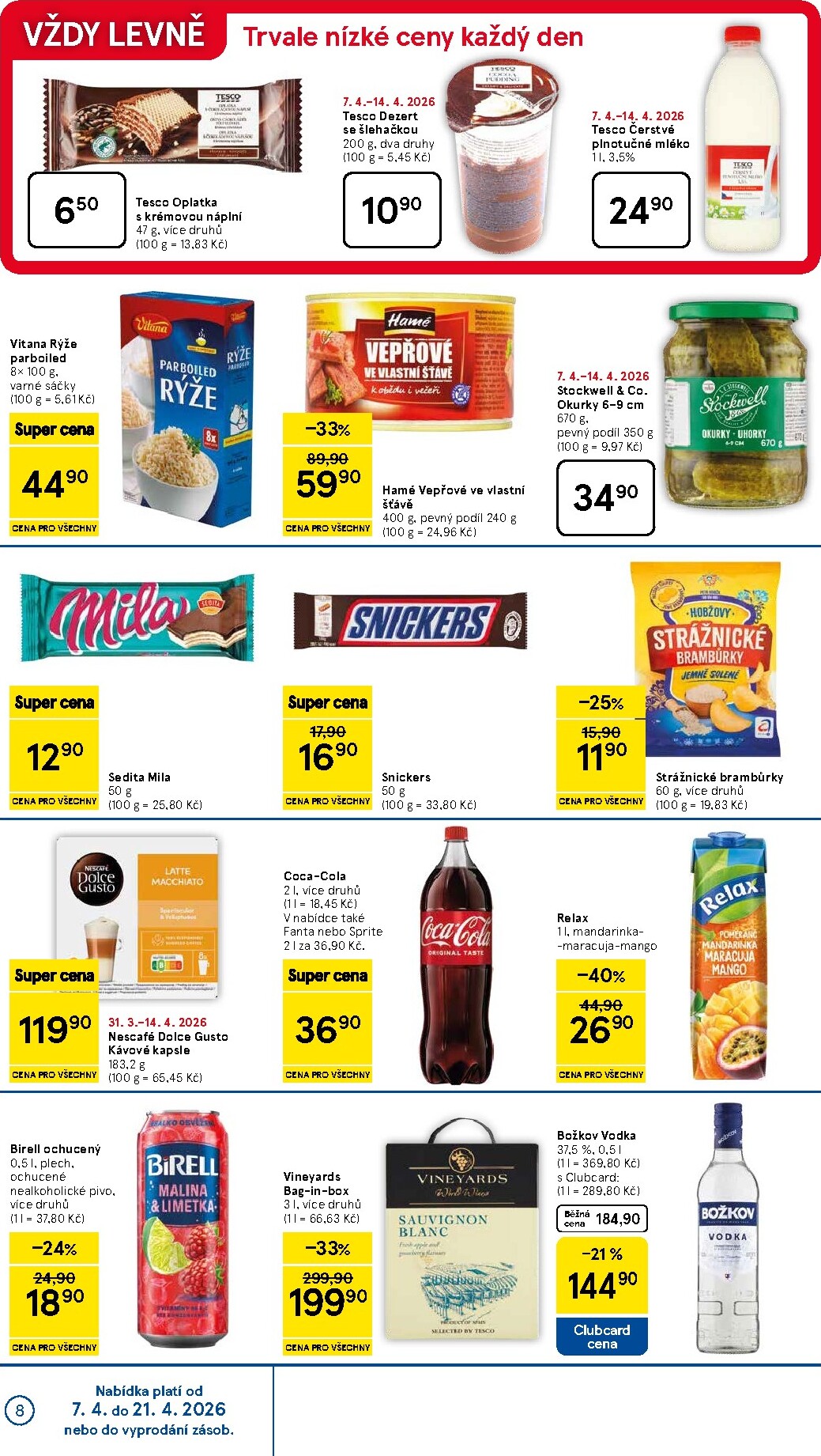 tesco - Tesco supermarket leták platný od úterý 07.04.2026 do úterý 14.04.2026 - page: 8