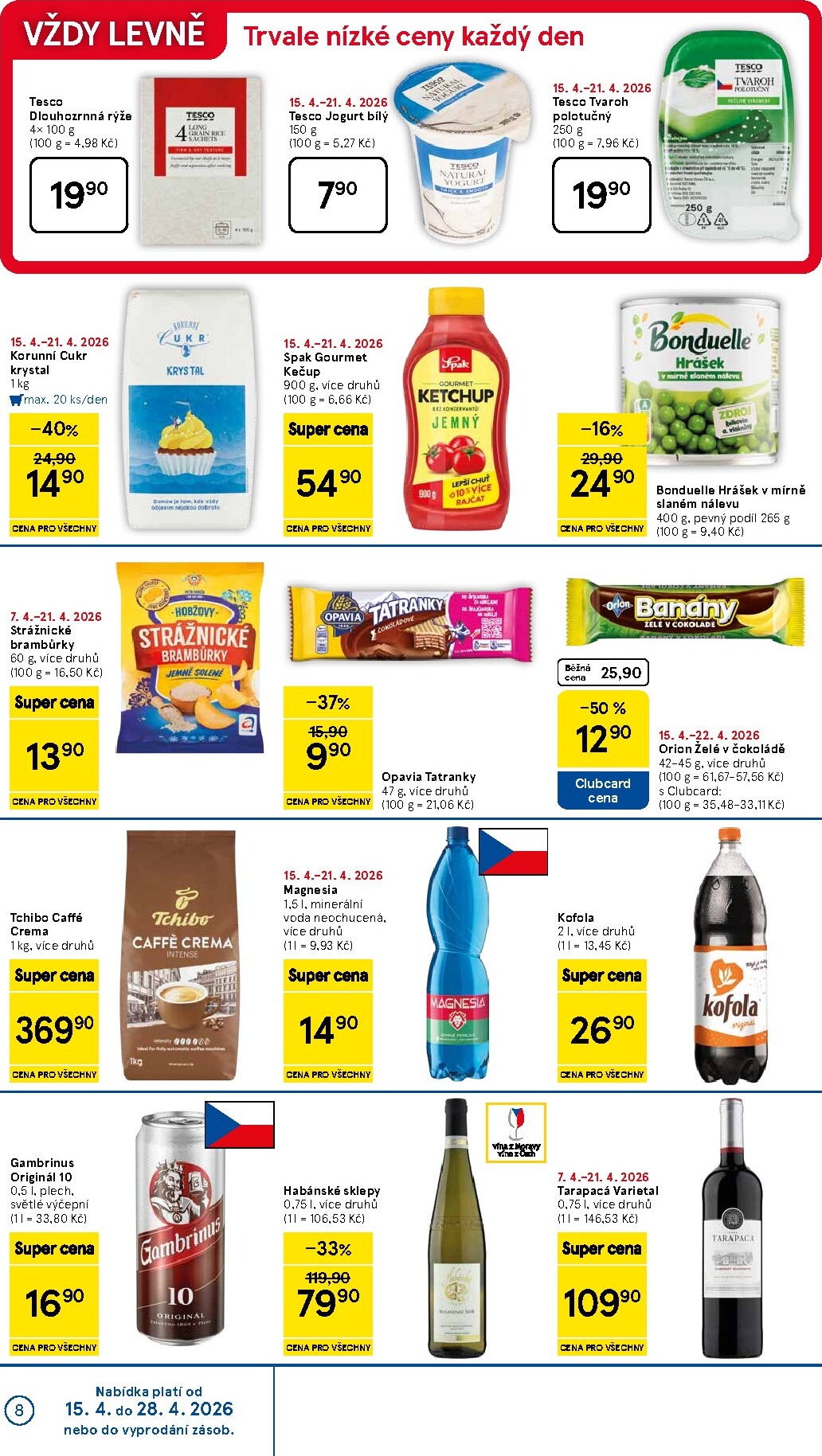 tesco - Budoucí Tesco supermarket leták platný od středy 15.04.2026 do úterý 21.04.2026 - page: 8
