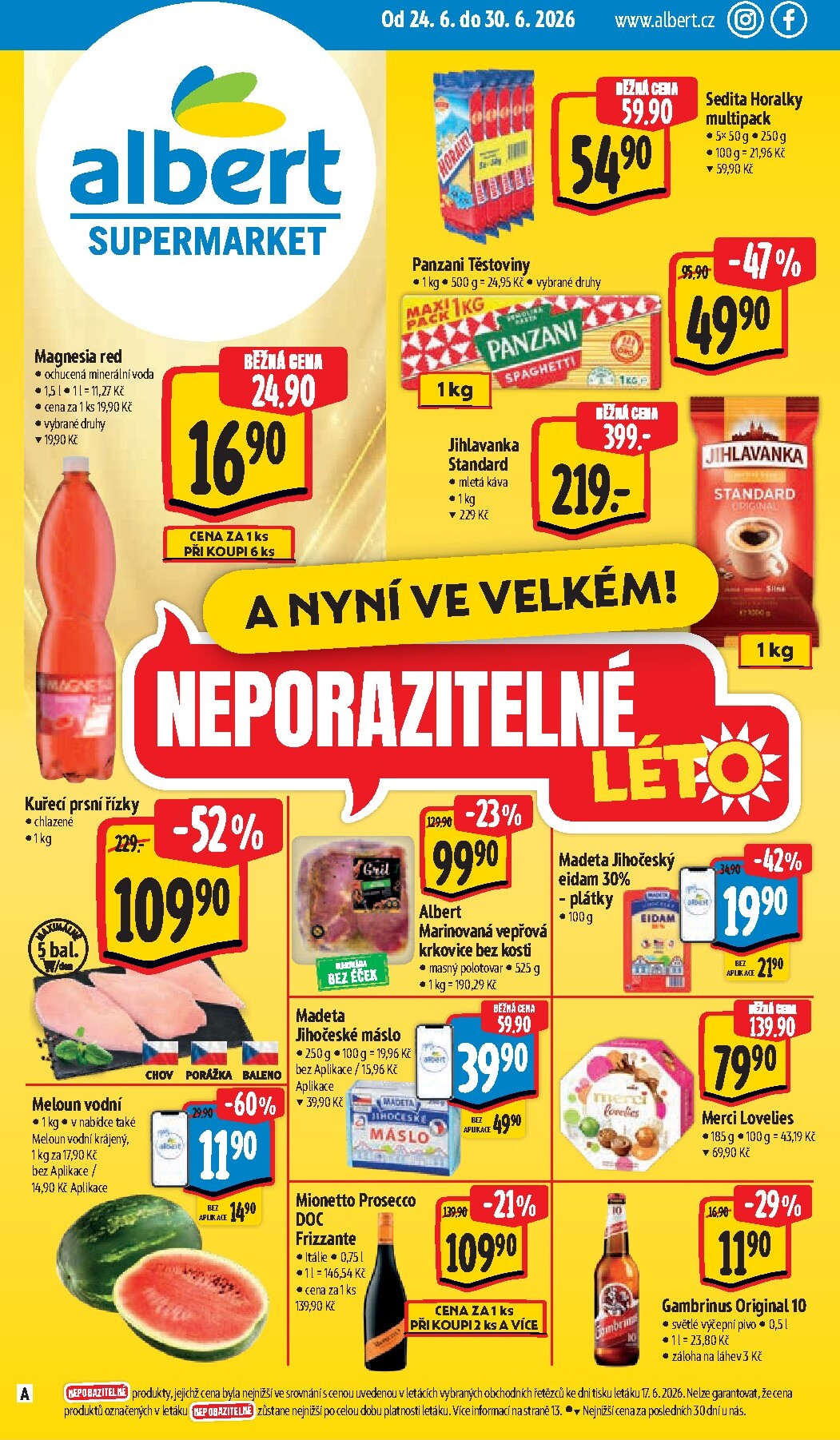 albert - Budoucí Albert Supermarket leták platný od středy 24.06.2026 do úterý 30.06.2026